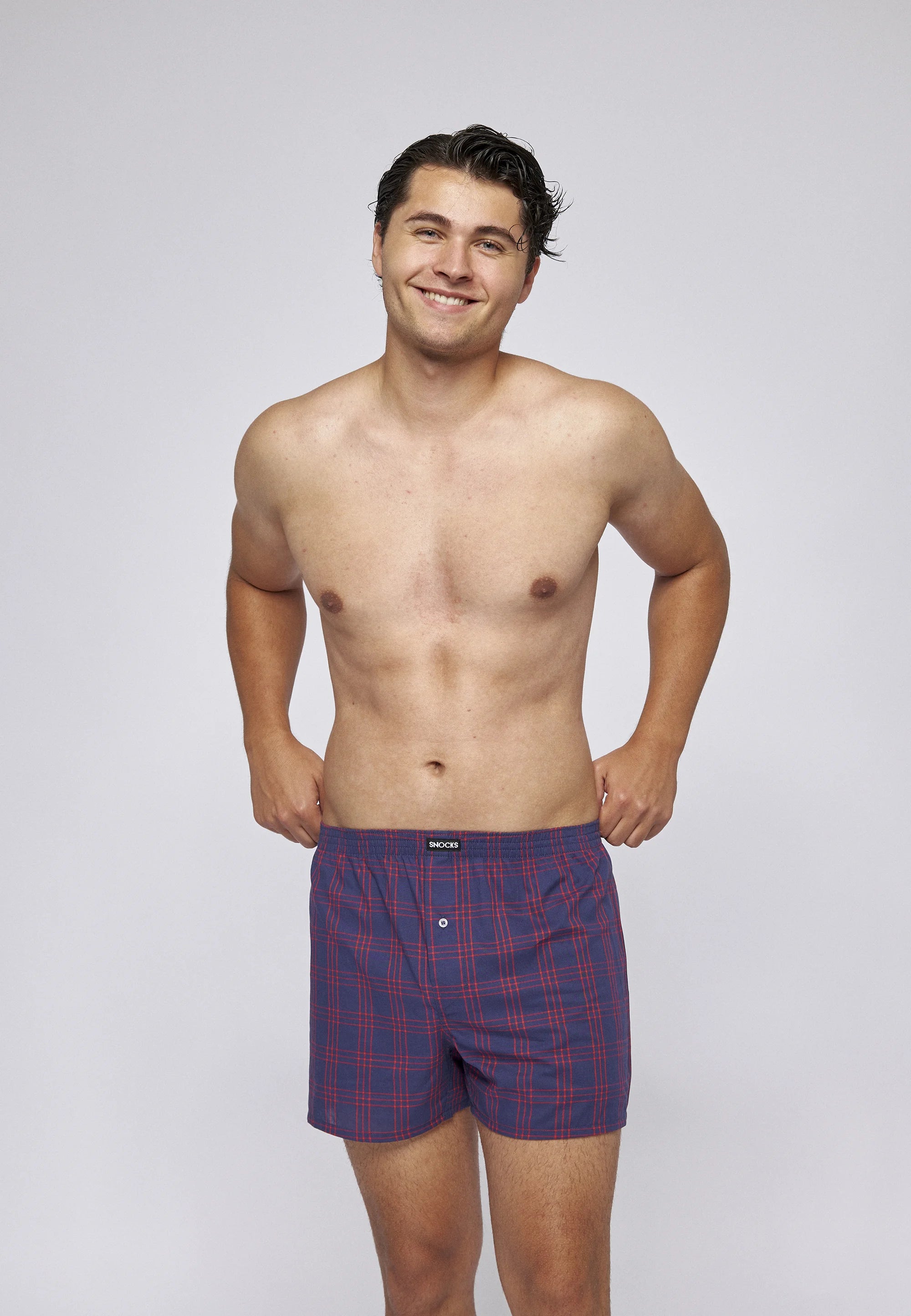 SNOCKS American 3 Pack Boxer Shorts – Large Check Pattern