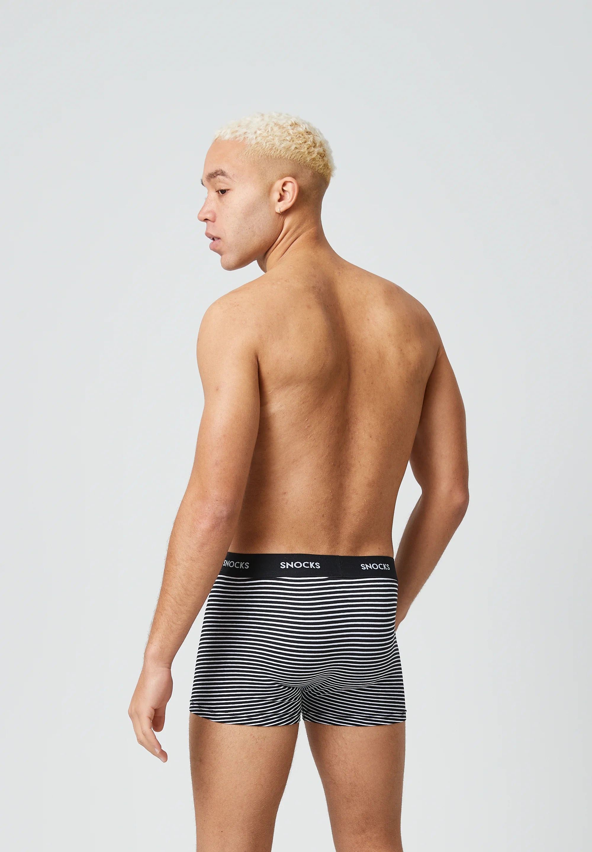 SNOCKS Lot de 6 boxers avec ceinture colorée – Ensemble à rayures noires