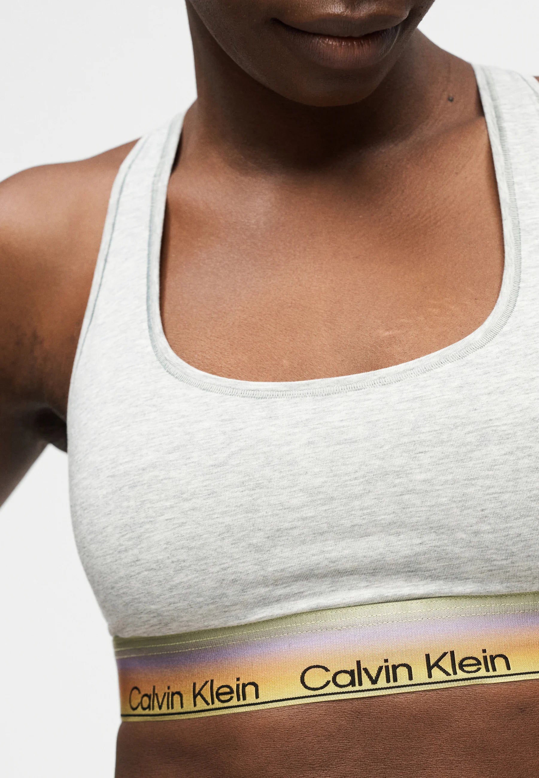 Calvin Klein Pride Unlined Bralette Soft Bra – Grey Heather