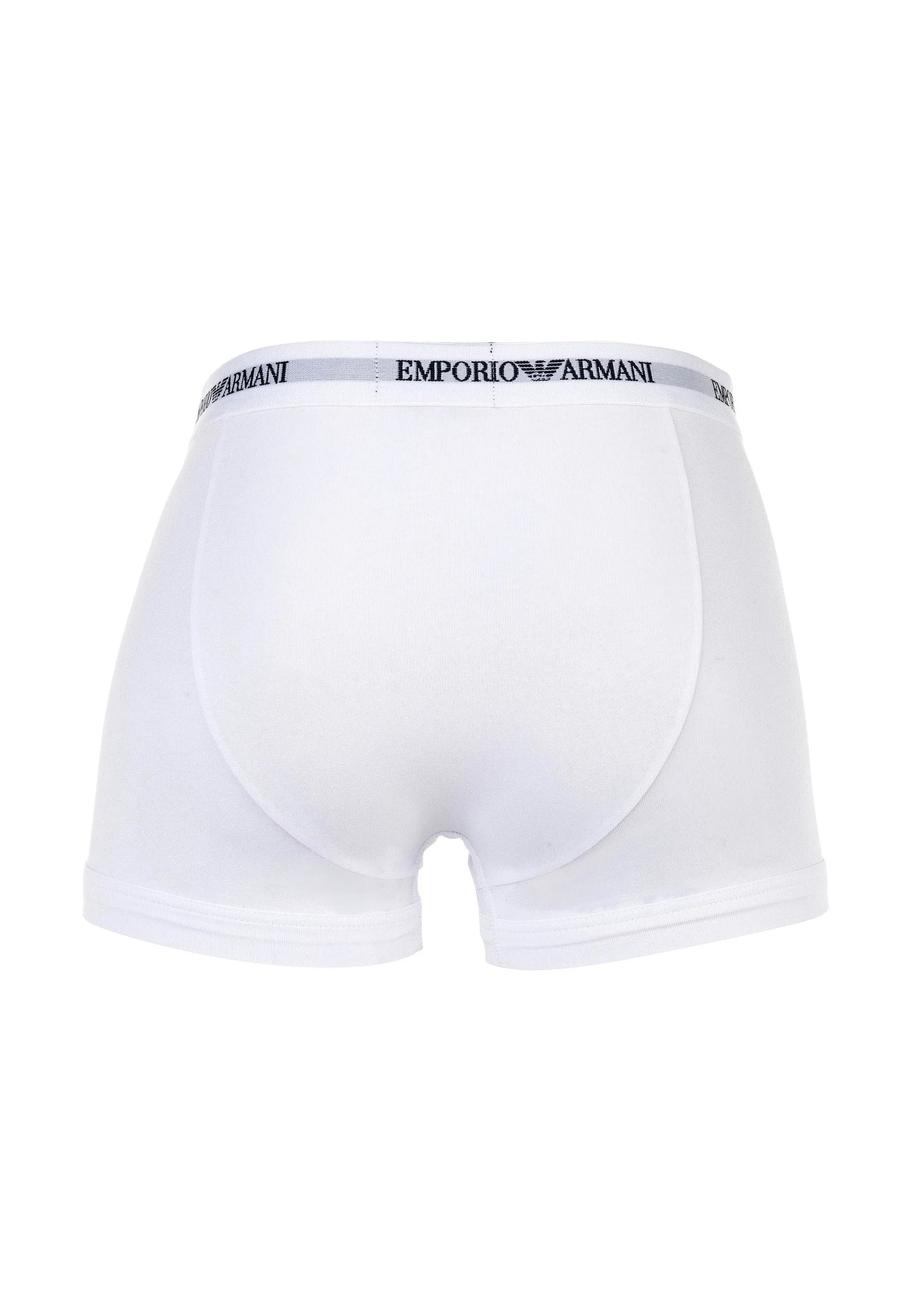 Lot de 3 boxers Emporio Armani en coton stretch de qualité supérieure – Blanc, Bleu Armani, Noir