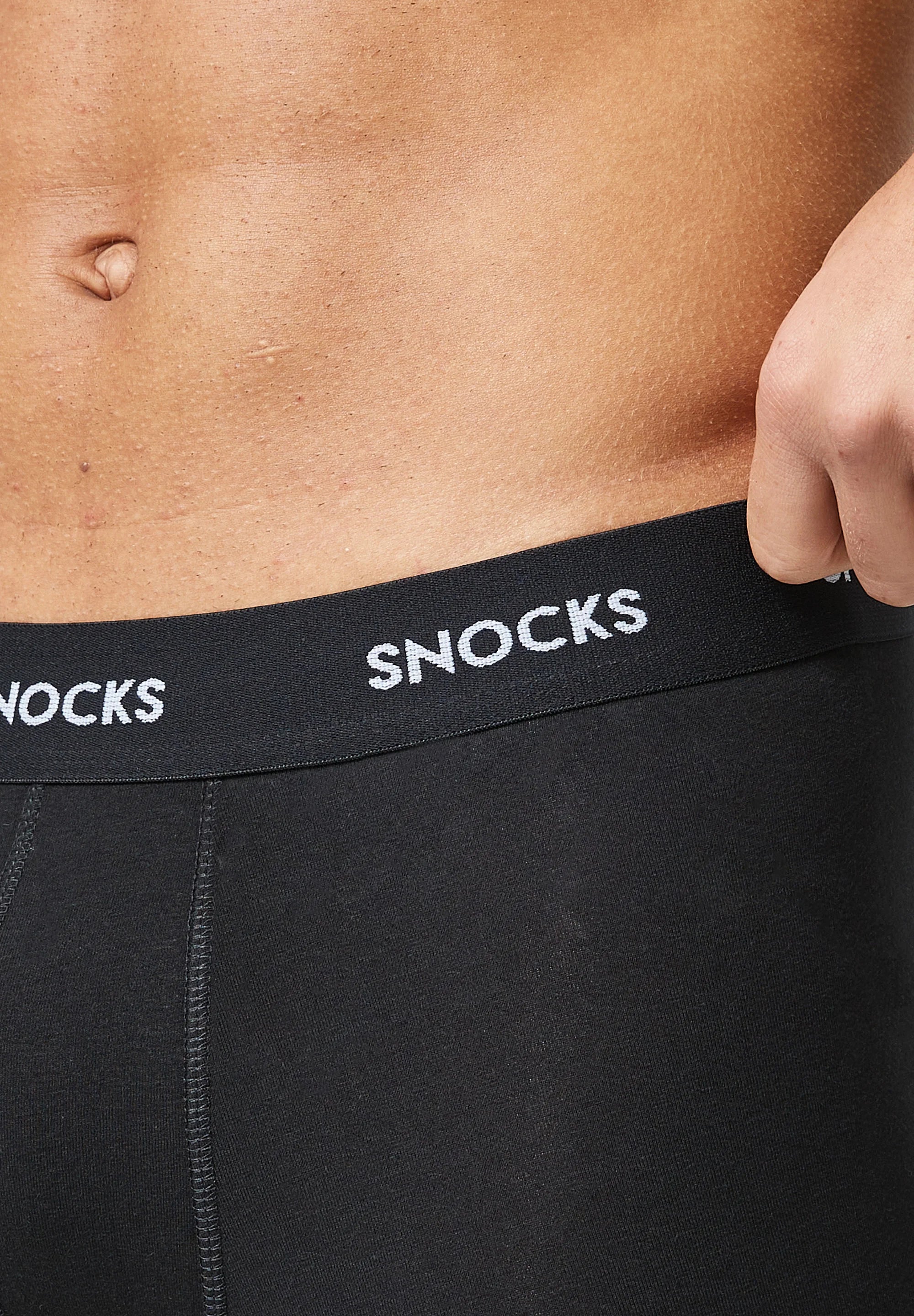 SNOCKS Lot de 6 boxers avec ceinture colorée – Ensemble à rayures noires