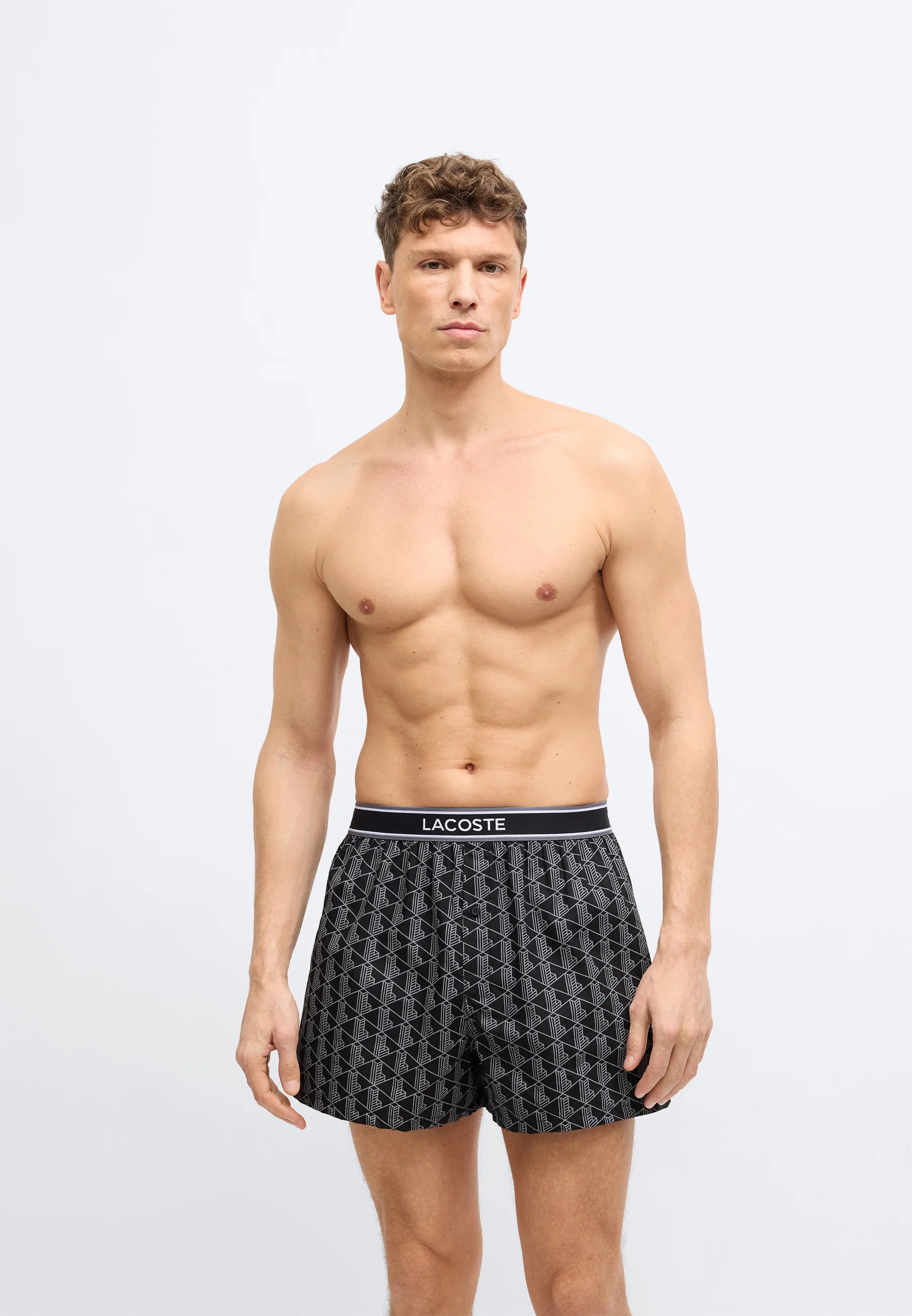 Lacoste 3 Pack Loose Cotton Boxer Shorts – Black