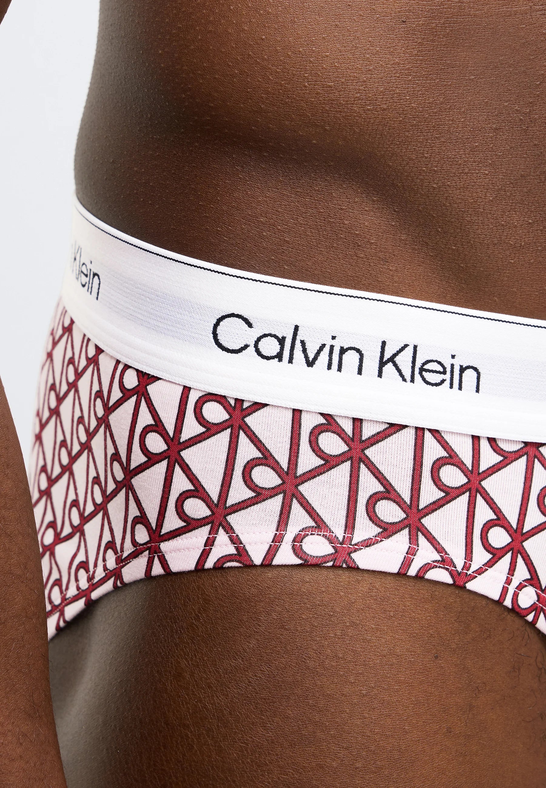 Calvin Klein Icon Cotton Stretch Hip Briefs – 3 Pack – Black, Soft Blush, Burgundy Print