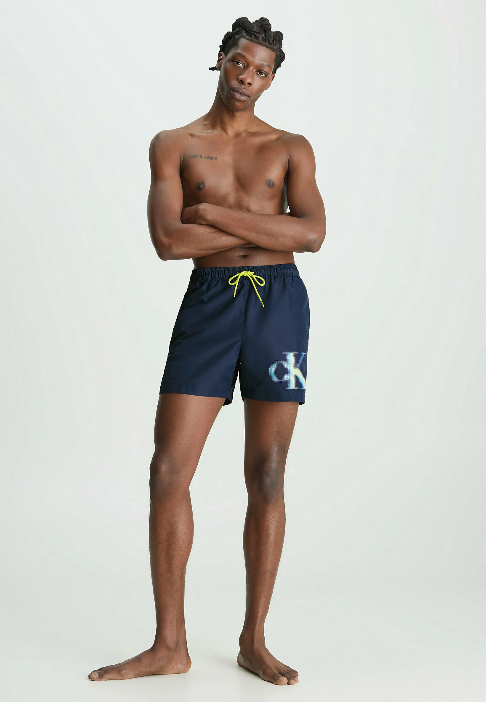 Short de bain graphique Calvin Klein – Navy Iris