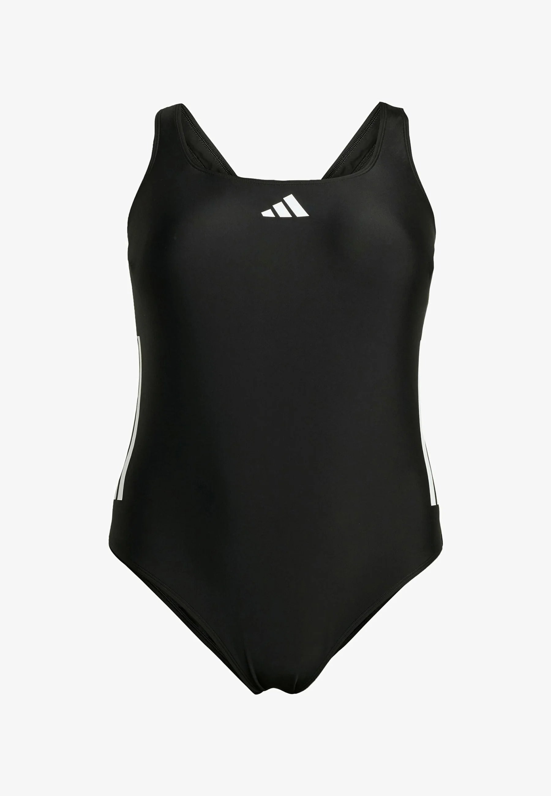 Adidas 3-Stripes C-Back Plus Size One-Piece Swimsuit – Black, White