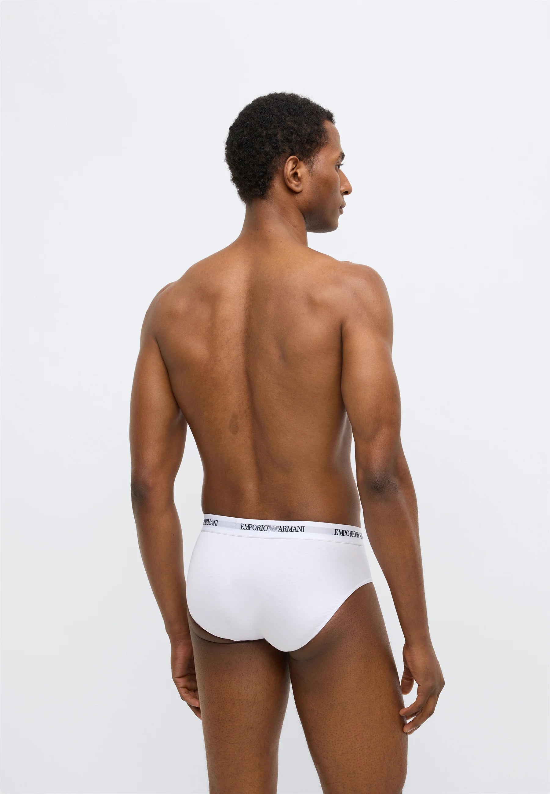 Lot de 3 slips en coton stretch de qualité supérieure Emporio Armani - Blanc