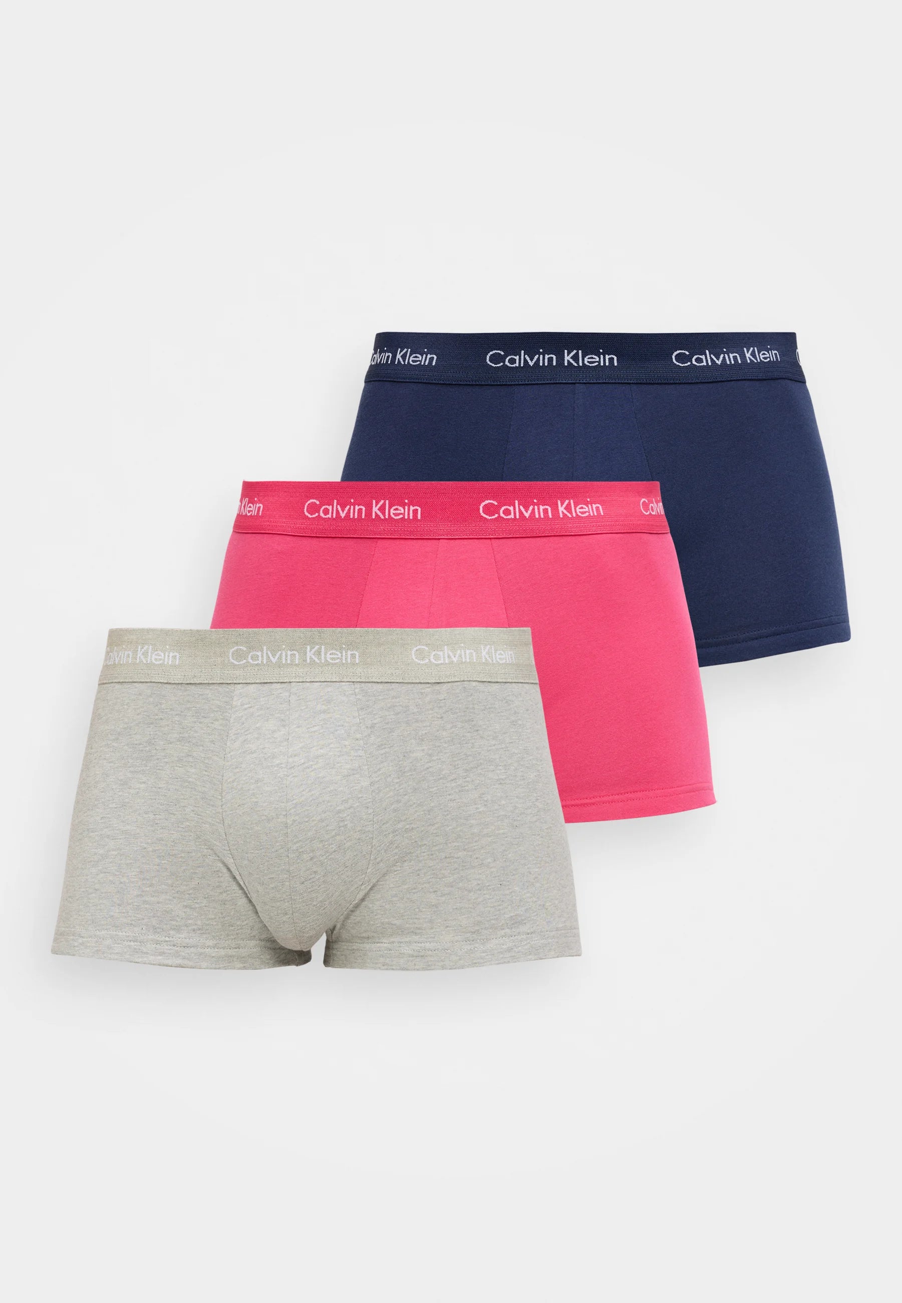 Calvin Klein Cotton Stretch Trunks – 3er-Pack – Blue Shadow, Innuendo, Grey Heather
