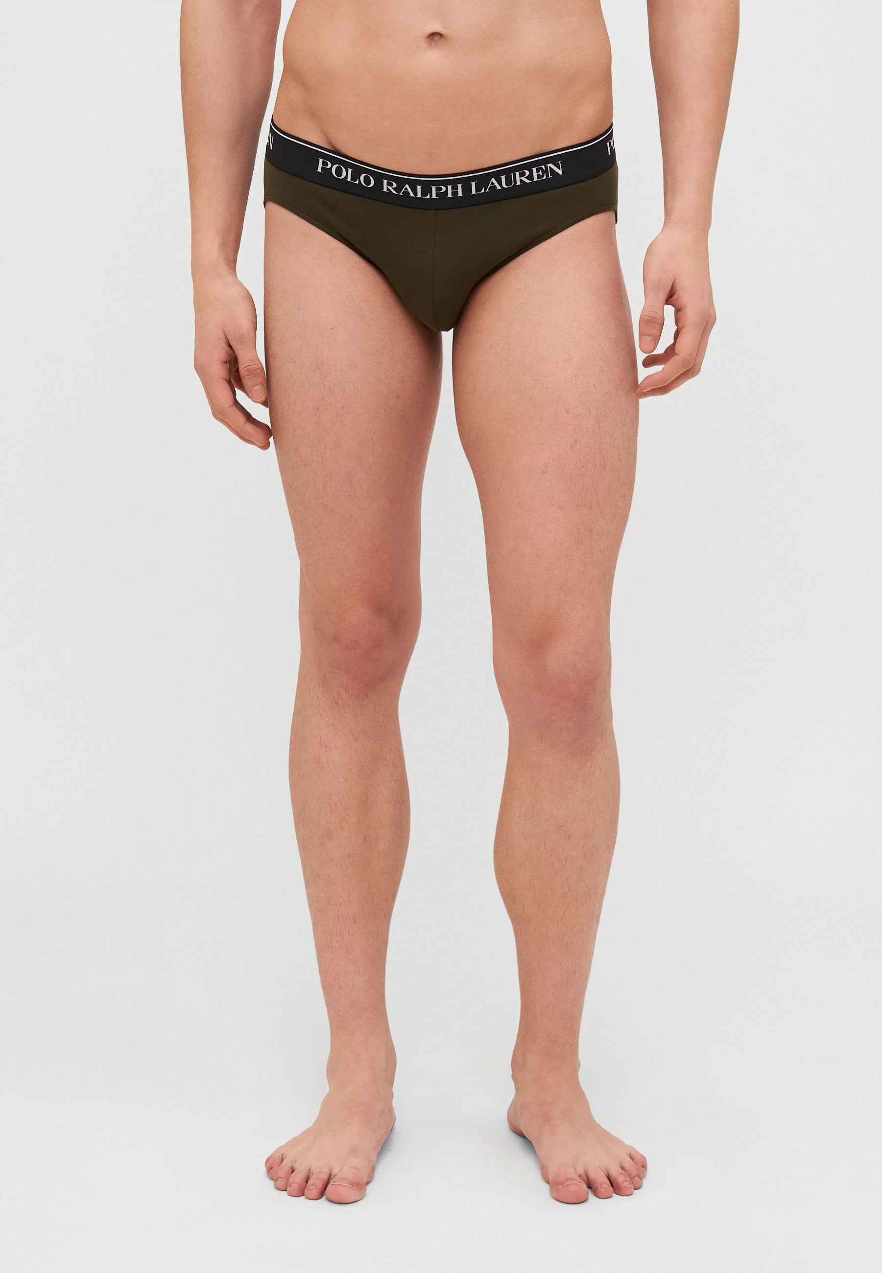 Slips Polo Ralph Lauren en coton stretch - Taille basse - Lot de 3 - Noir, Armadillo, Kaki classique