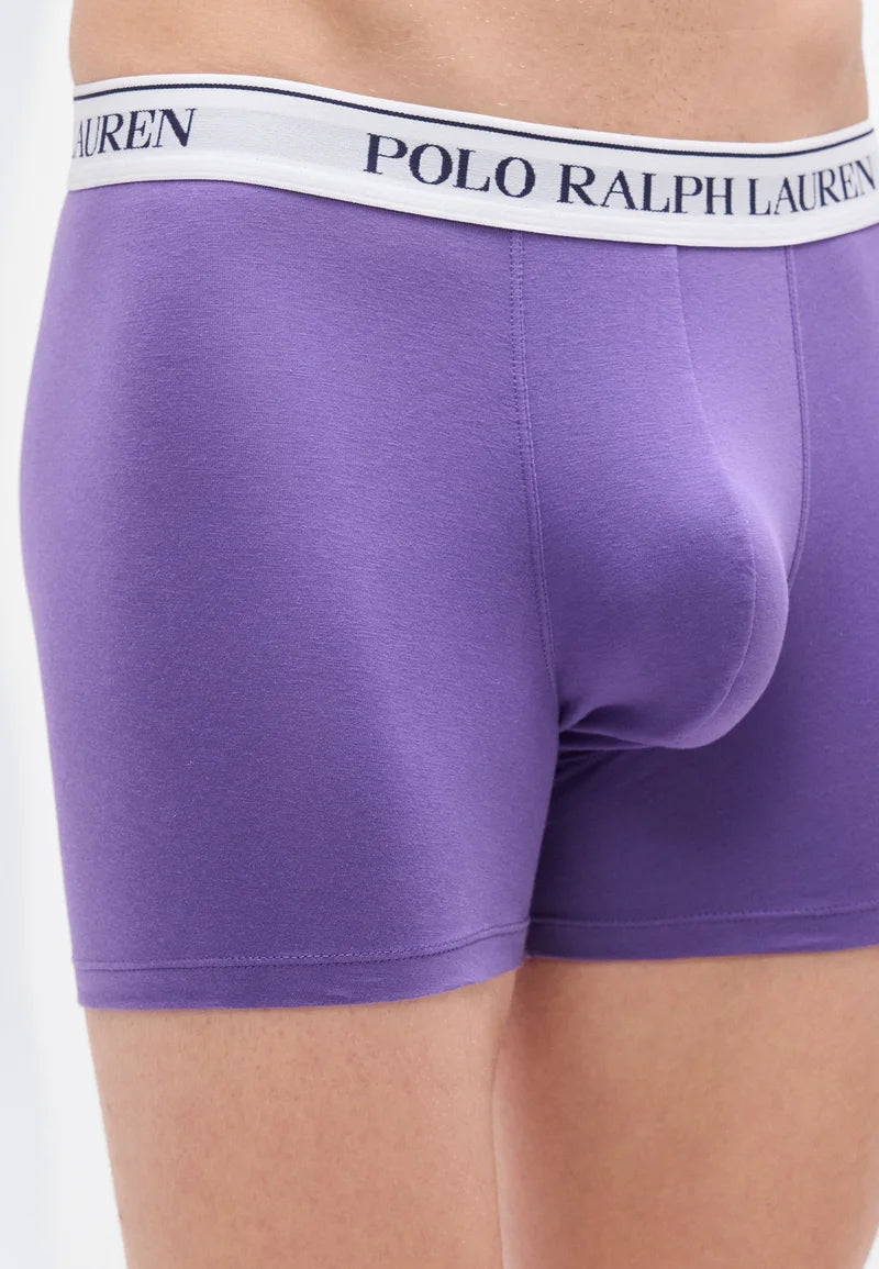 Polo Ralph Lauren Cotton Stretch Boxer Briefs – 3 Pack – Purple Lilac, Delta Blue, Navy