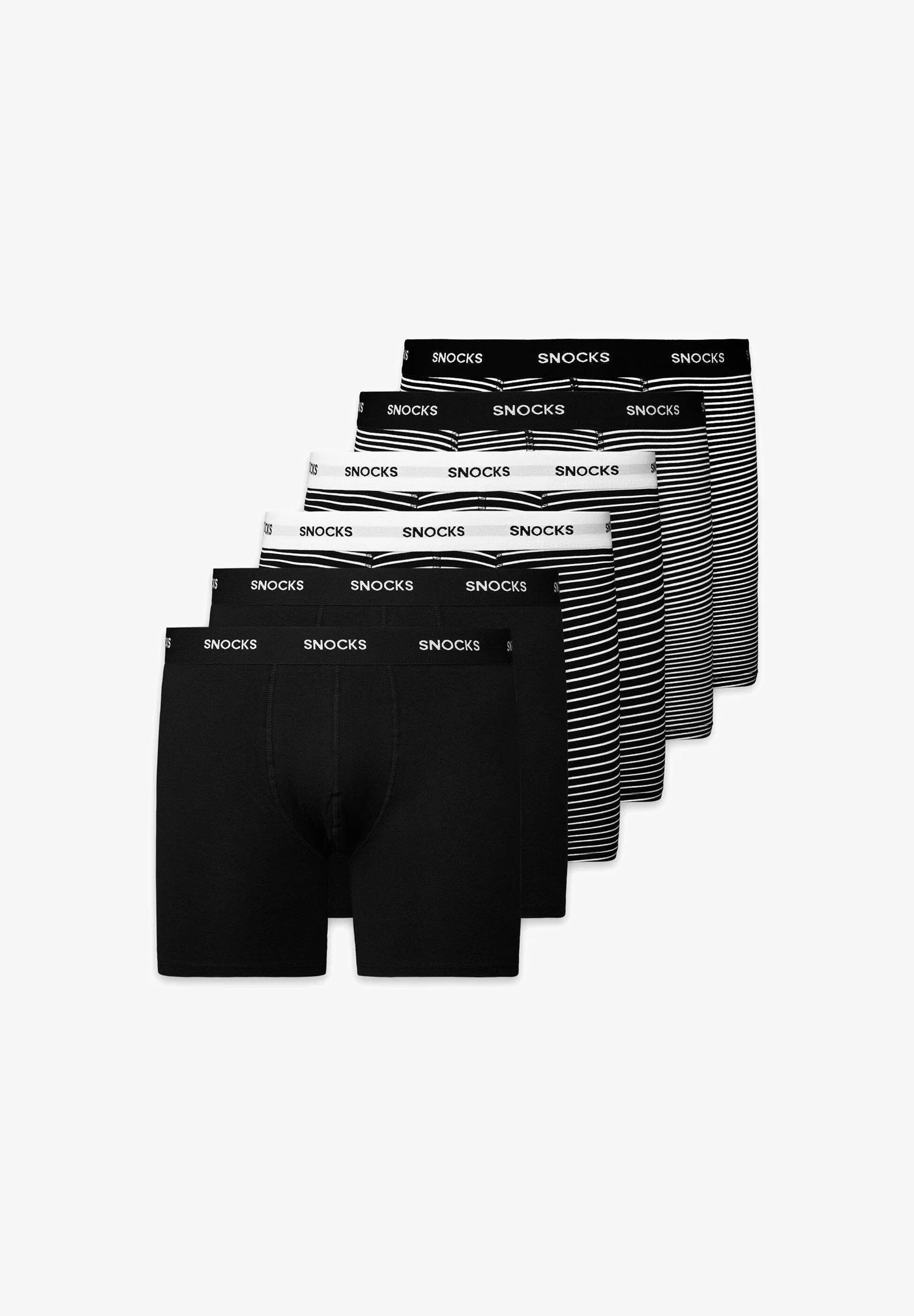 SNOCKS Boxer à jambe longue – Ensemble à rayures noires
