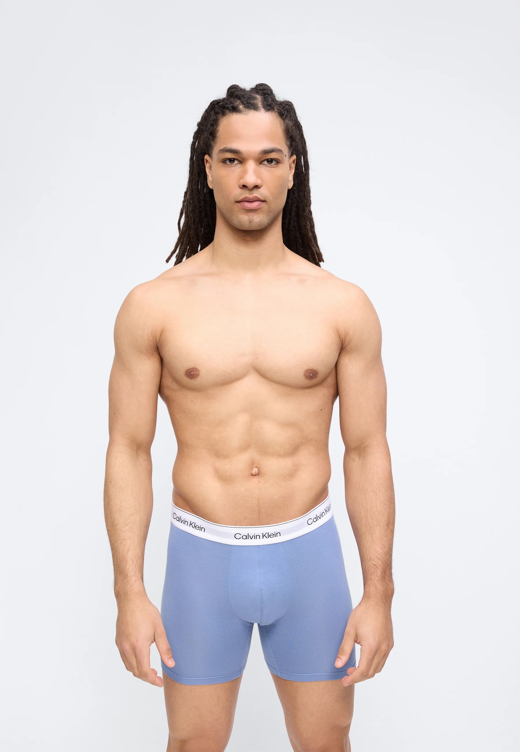 Calvin Klein Icon Cotton Stretch Briefs - Lot de 3 - Blanc, Bleu Tulipe, Turbulence