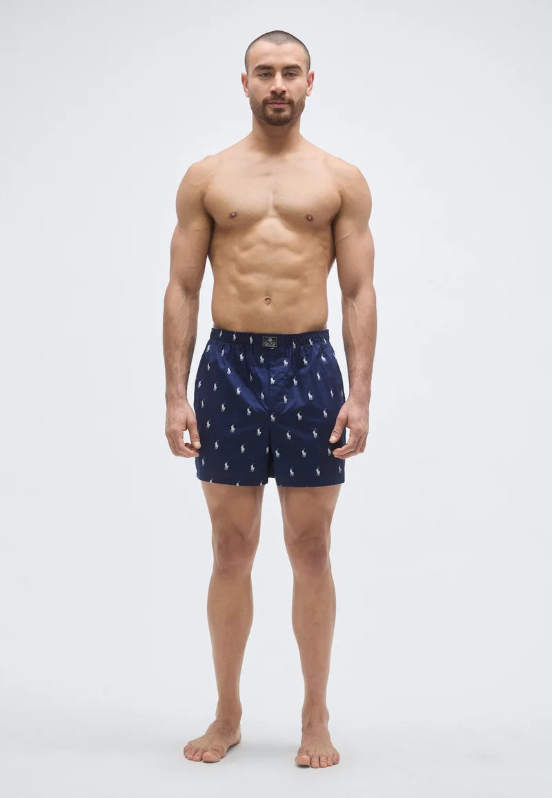 Polo Ralph Lauren Boxer ouvert en coton – Lot de 3 – Bleu, Bleu marine