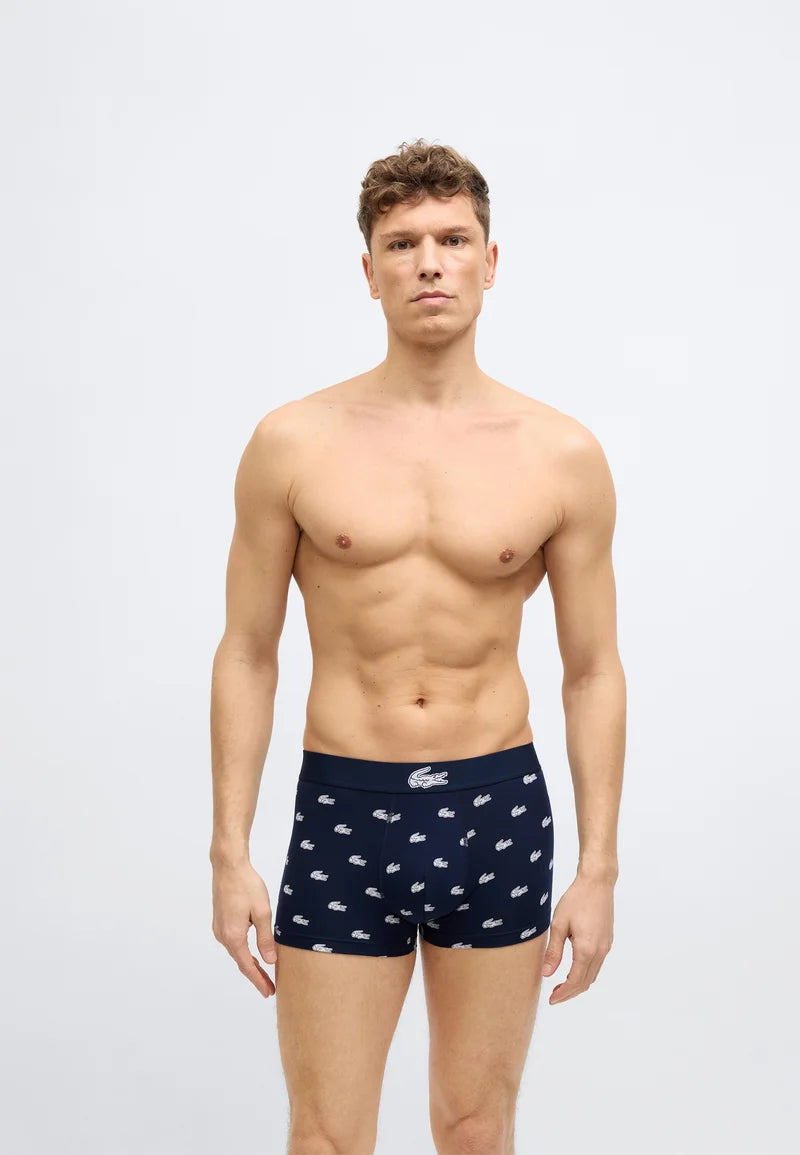 Lacoste Court 3 Pack Stretch Trunks – Navy Blue, White, Aphylla
