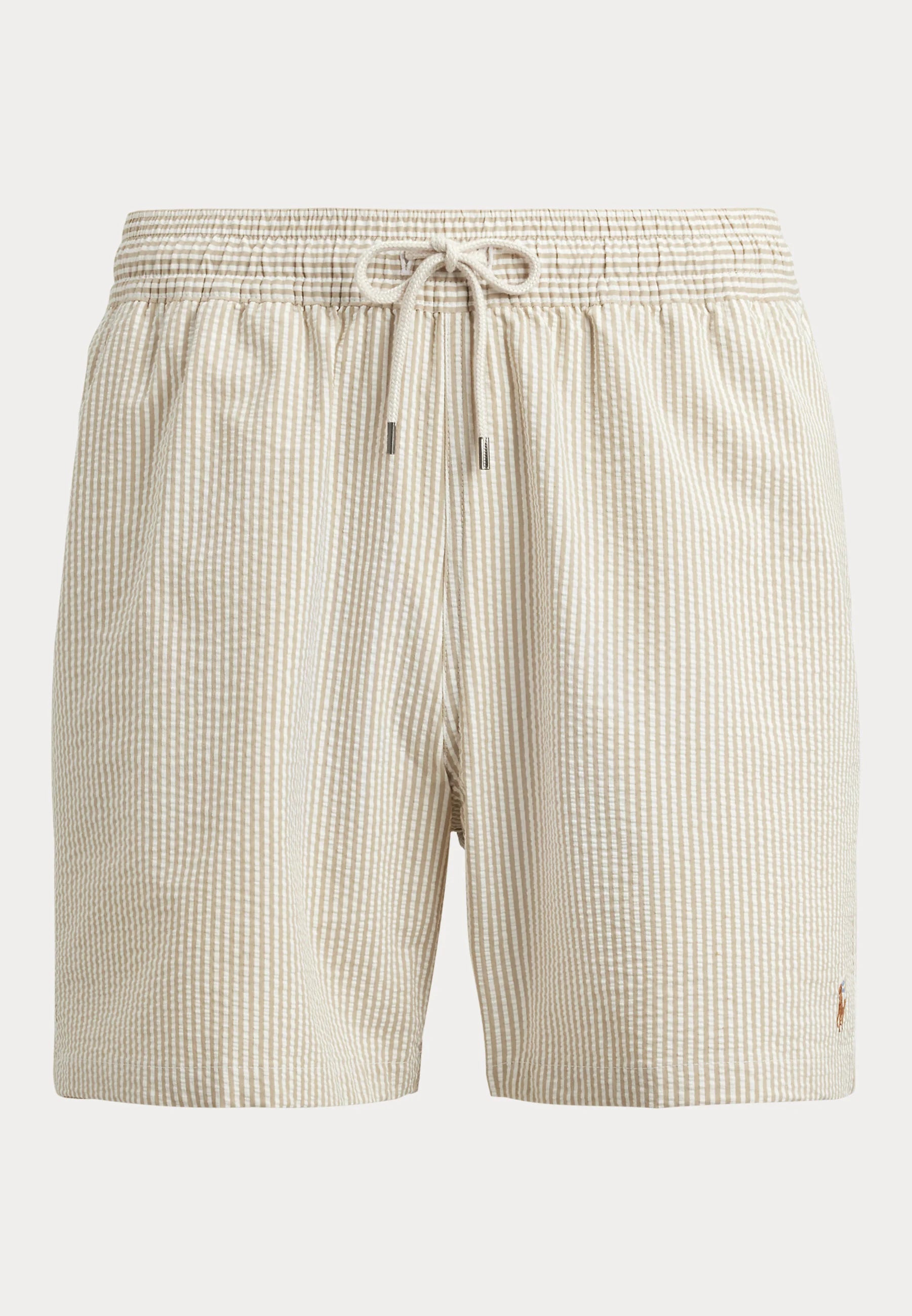 Spodenki kąpielowe Polo Ralph Lauren Coastal Beige Seersucker Traveler – beż