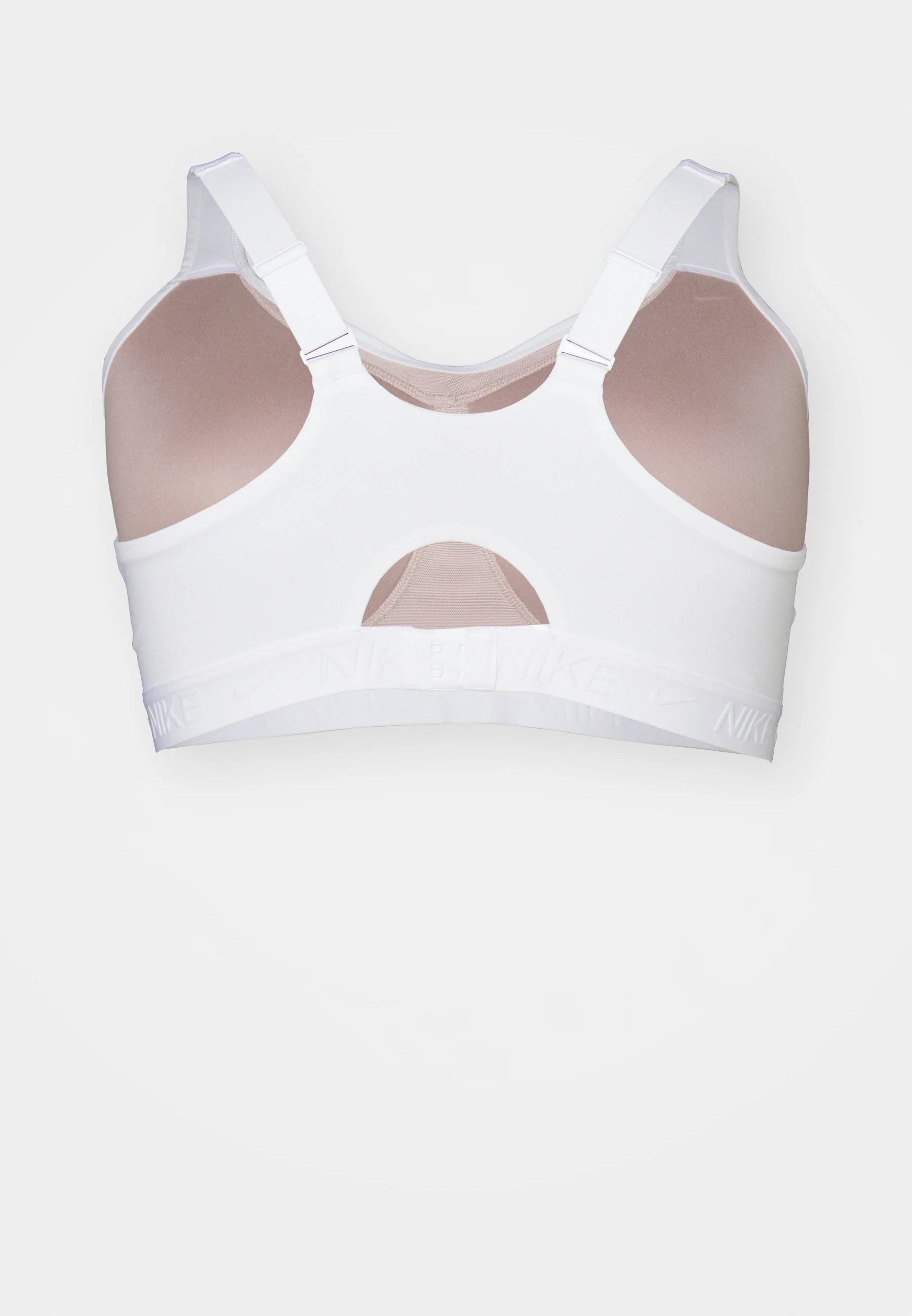 Nike Indy High Support Sport-BH – Weiß, Steinmalve
