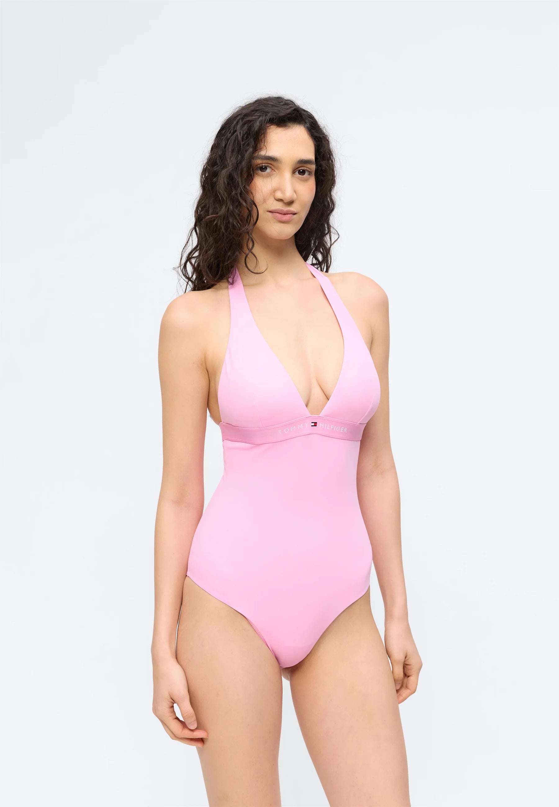 Plavky Tommy Hilfiger Original Logo Halter – Rose Petal