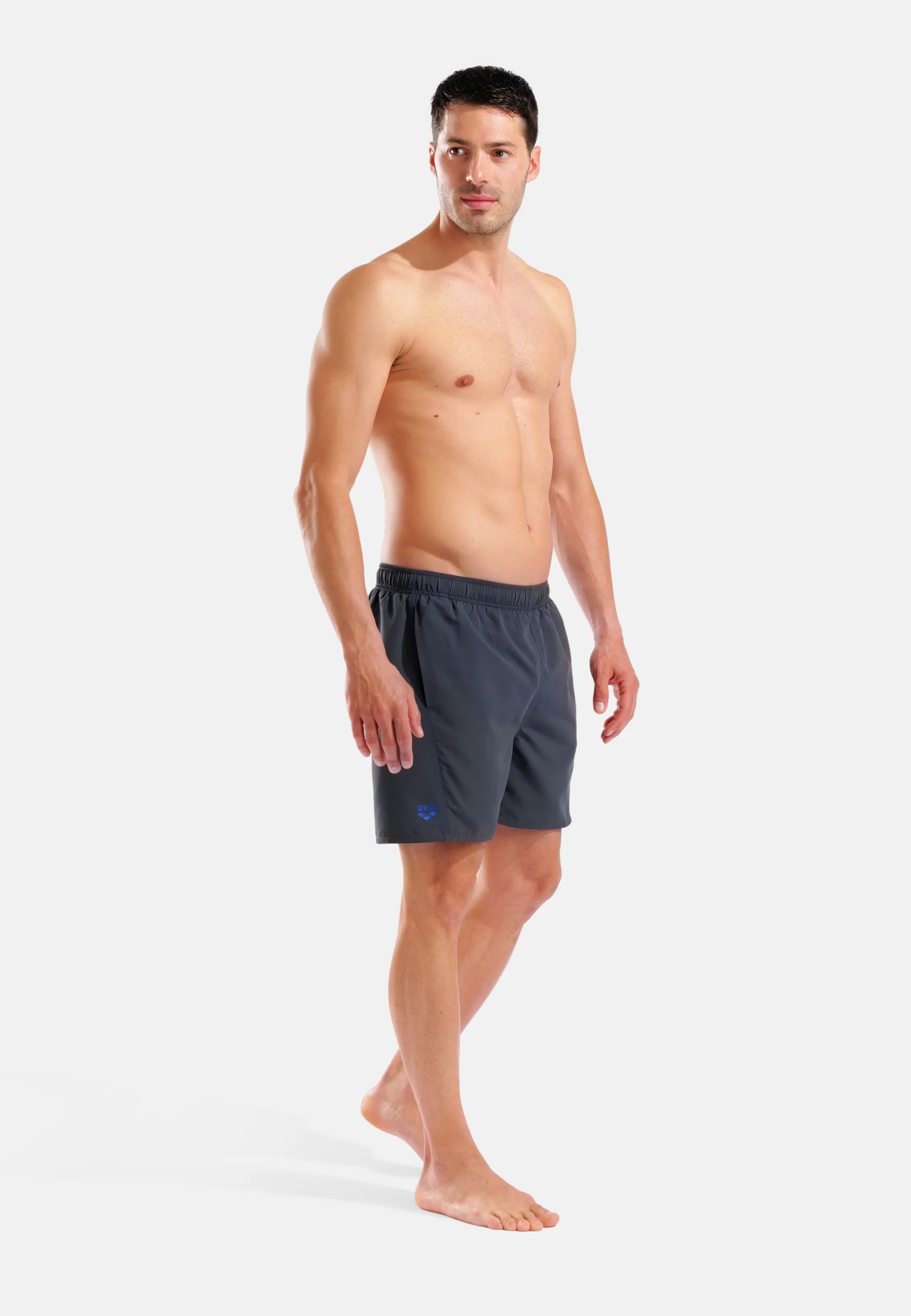 Arena Fundamentals Logo Boxer R – Asphalt, Neon Blue