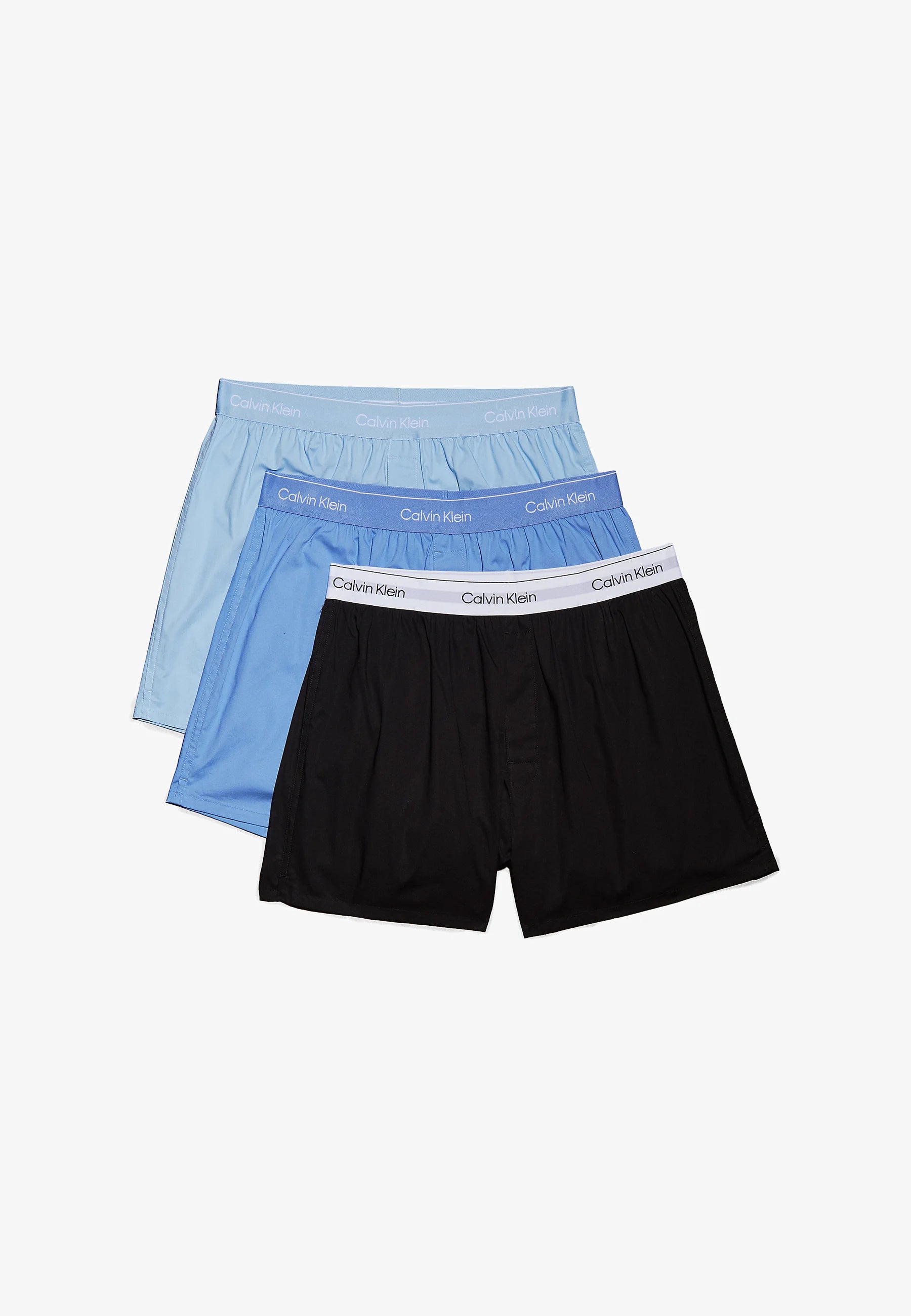Calvin Klein Icon Cotton Stretch Slim Boxer Shorts – 3 Pack – Glacier, Plum Manger, Vintage Indigo