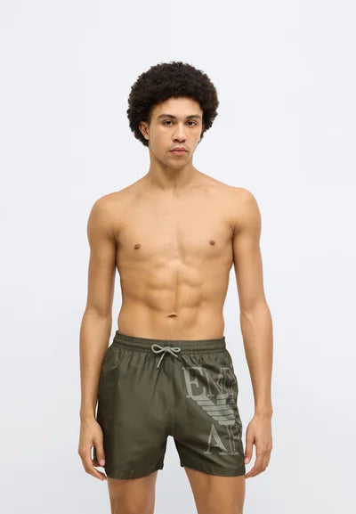 Emporio Armani EA7 Bold Logo Boxer-Badeshorts – Oliv