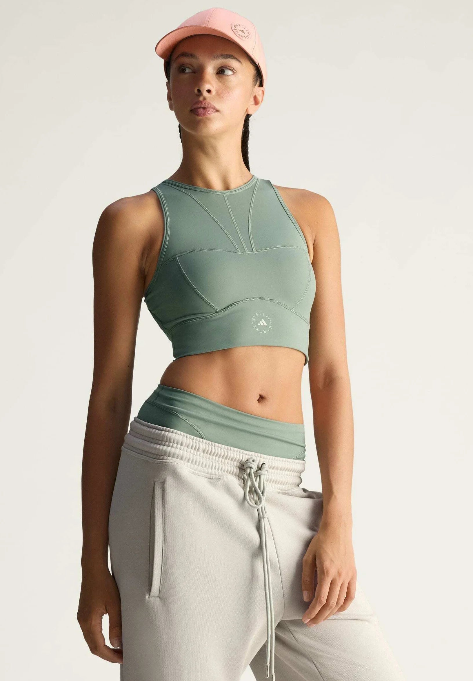 Soutien-gorge de sport Adidas by Stella McCartney Training Crop Medium Support - Vert pierre