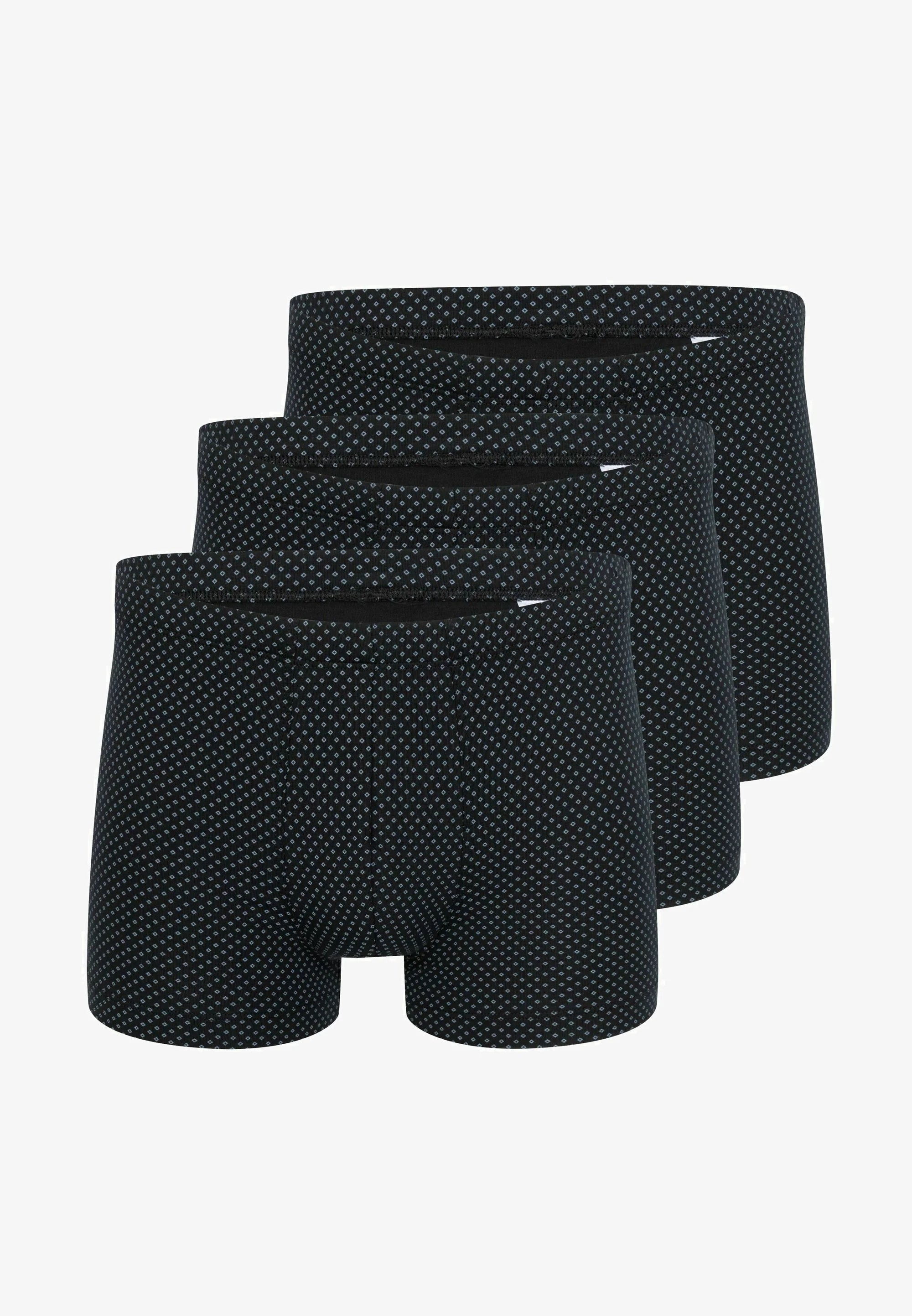 Schiesser Casual Cotton Trunks 3 Pack – Black
