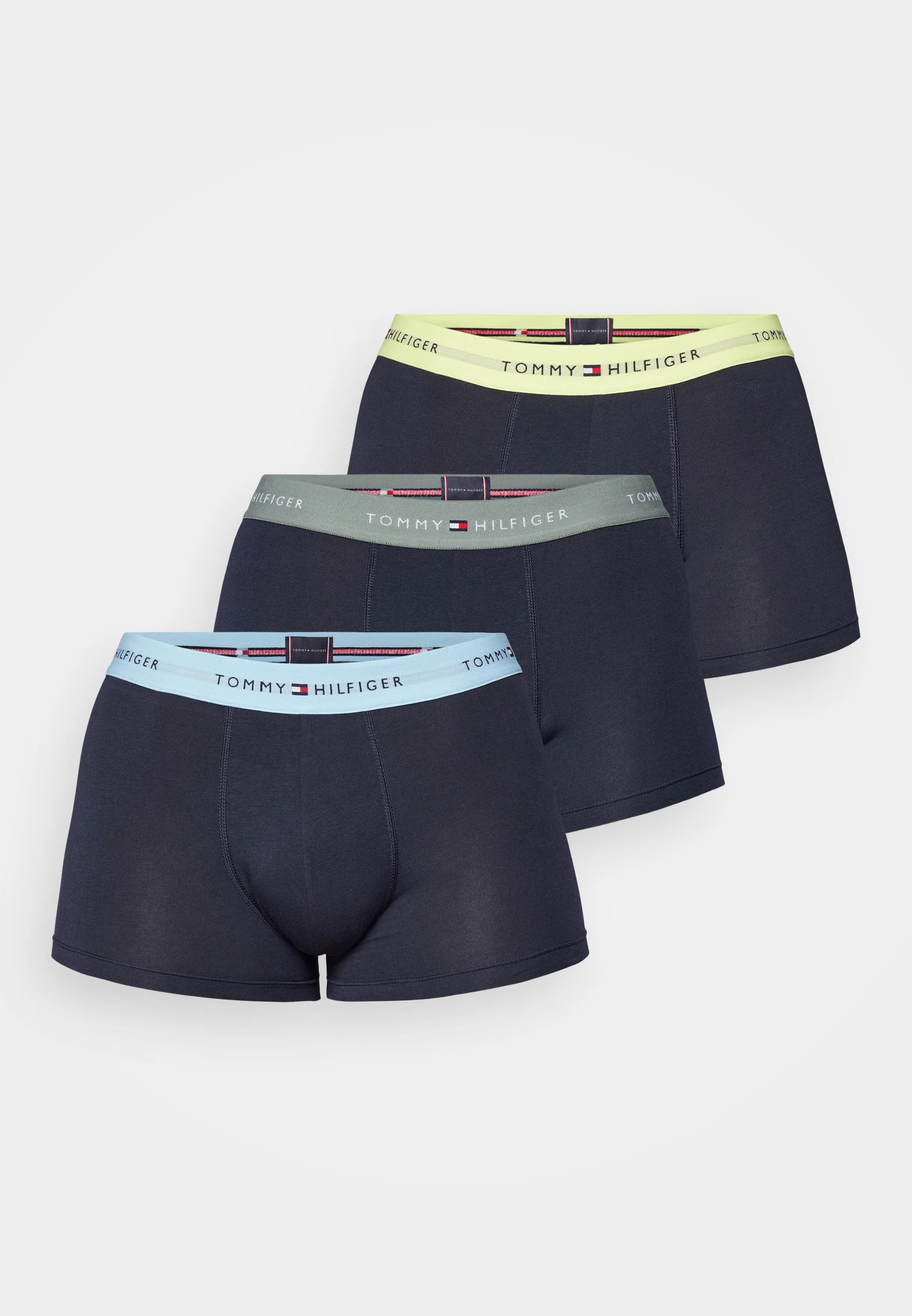 Tommy Hilfiger Signature Trunk 3 Pack – Stonewash Green, Faded Lime, Cold Blue