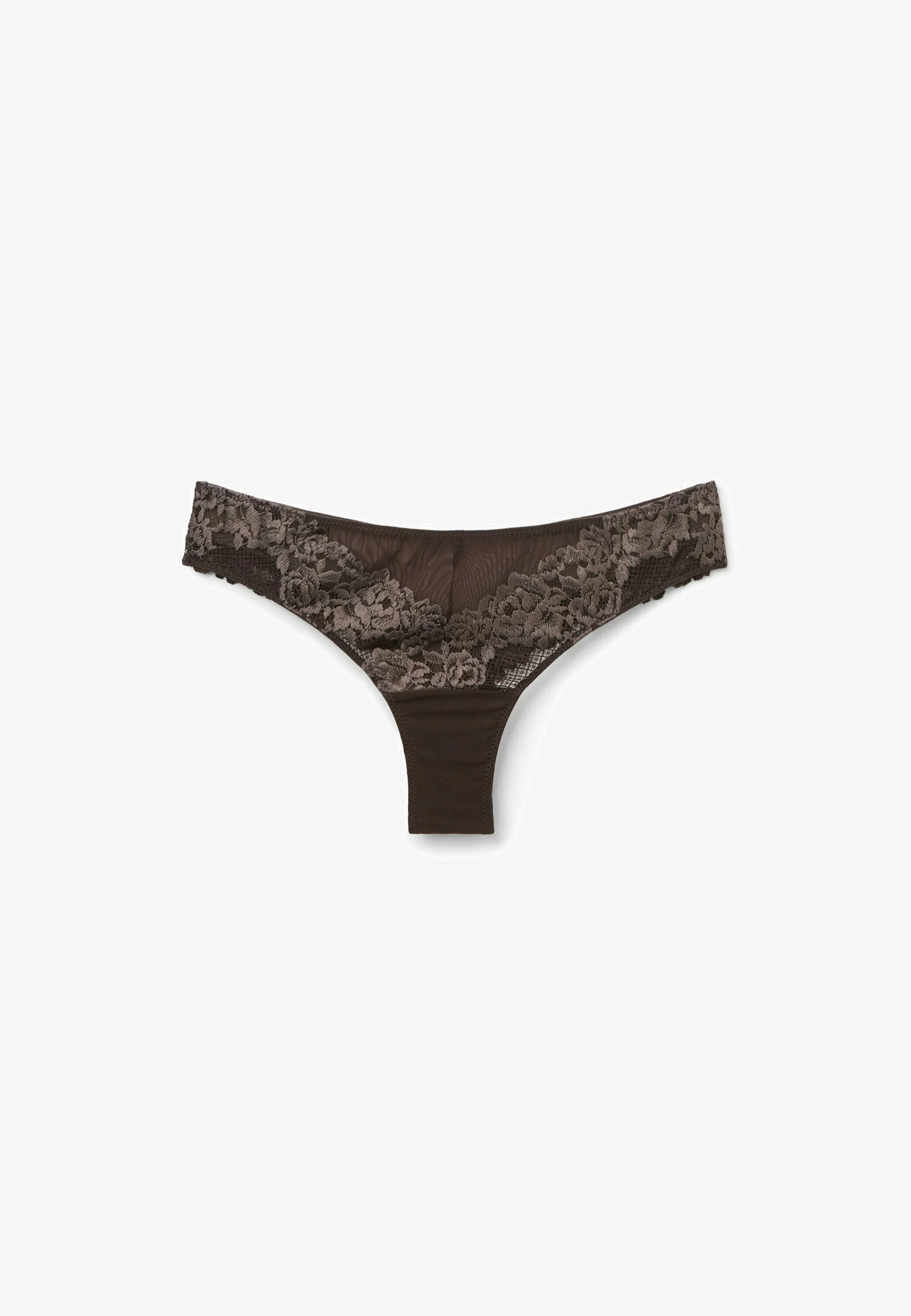 Intimissimi Pretty Flowers Brazilská tanga – hnědá