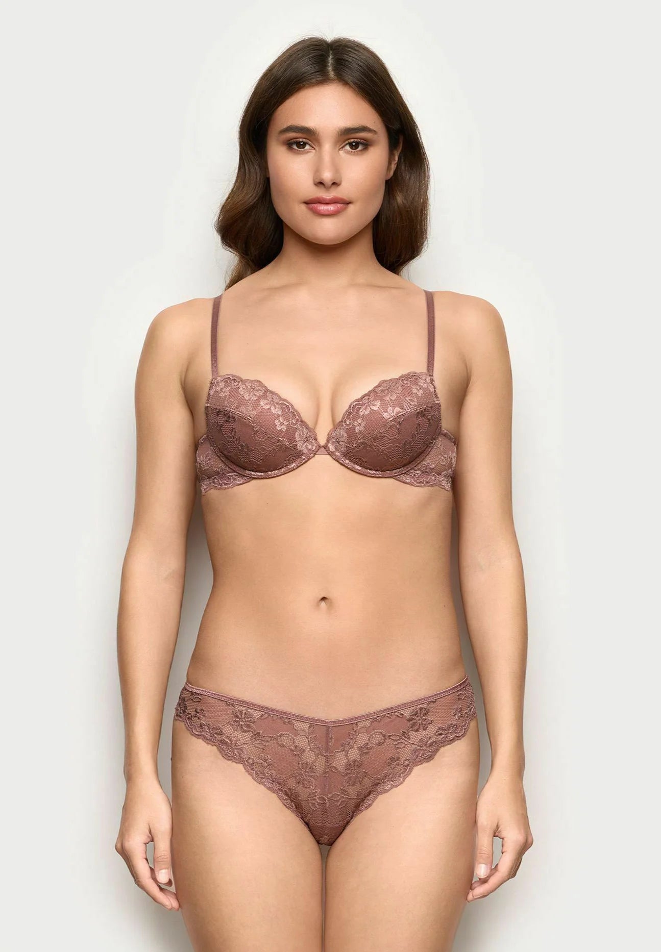 Slip Brésilien Yamamay Primula – Floral Marron Clair