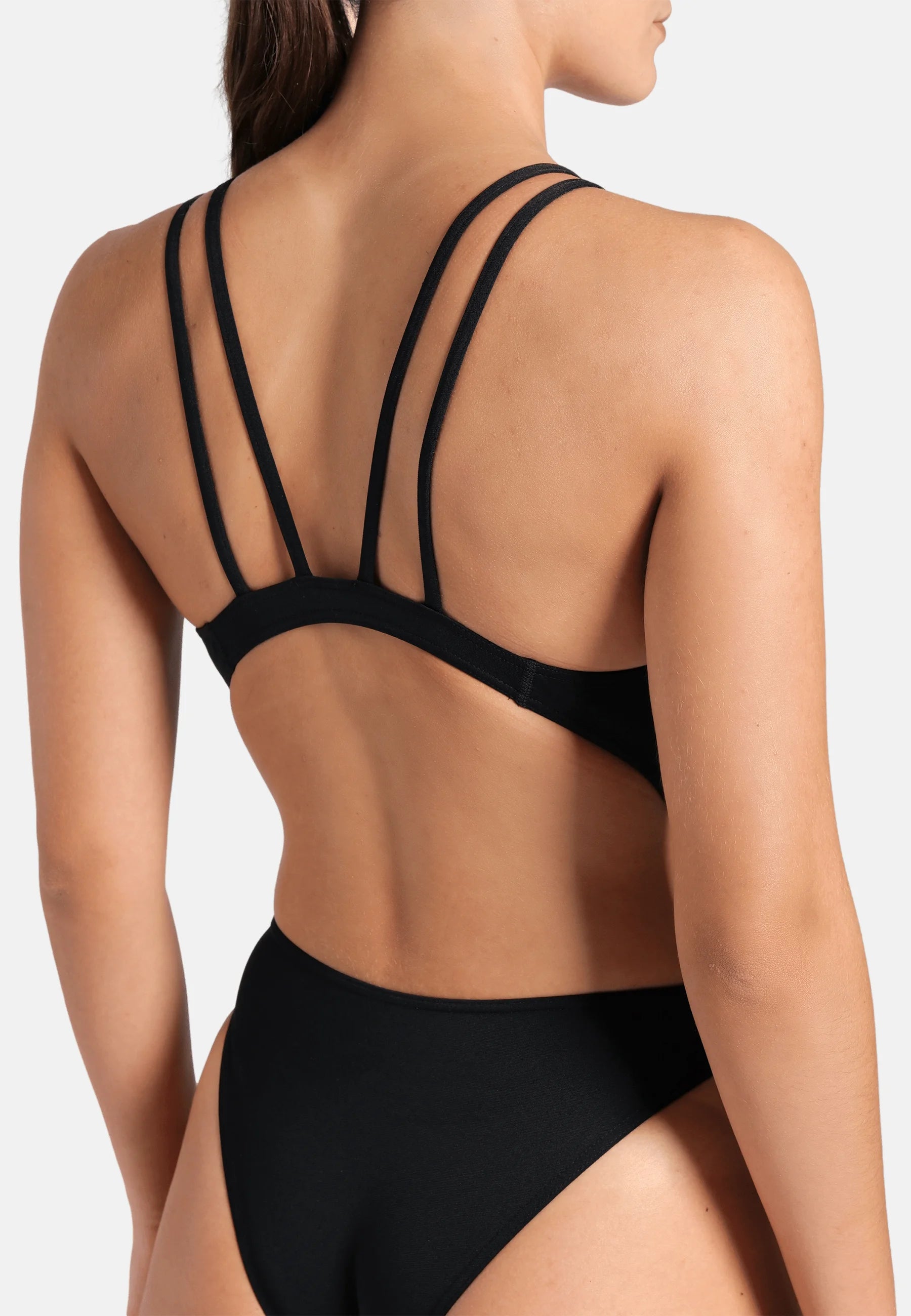 Arena Tech Multi Solid One-Piece Swimsuit – Black, White
