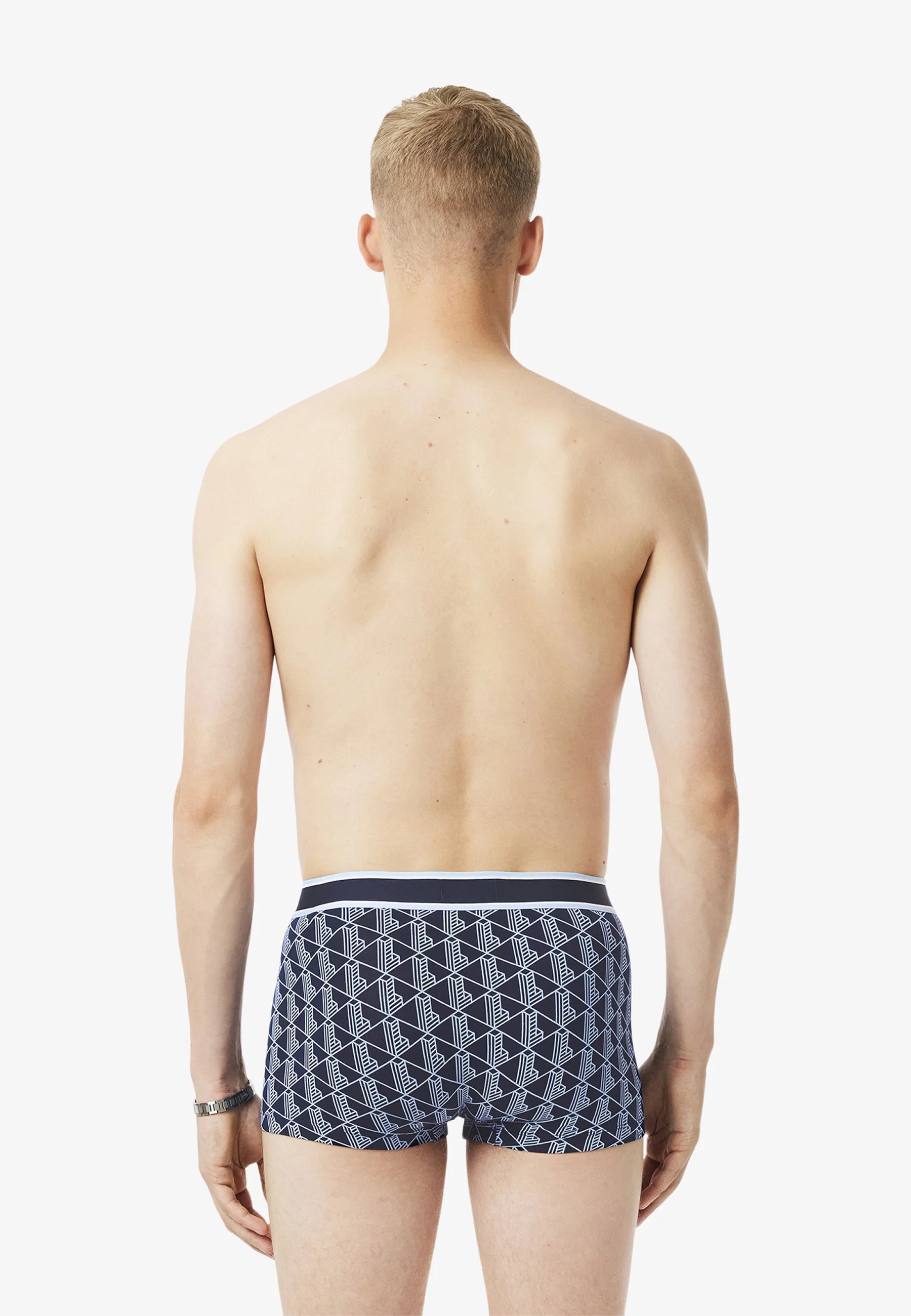 Lacoste Court Stretch-Unterhose – Marineblau, Hellblau
