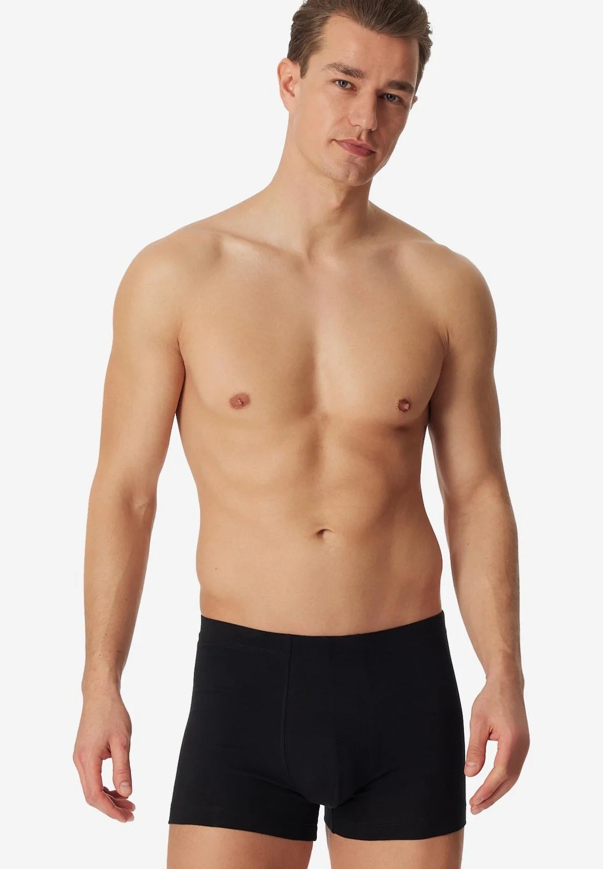 Schiesser Cotton Stretch Trunks – Dark Blue, Black