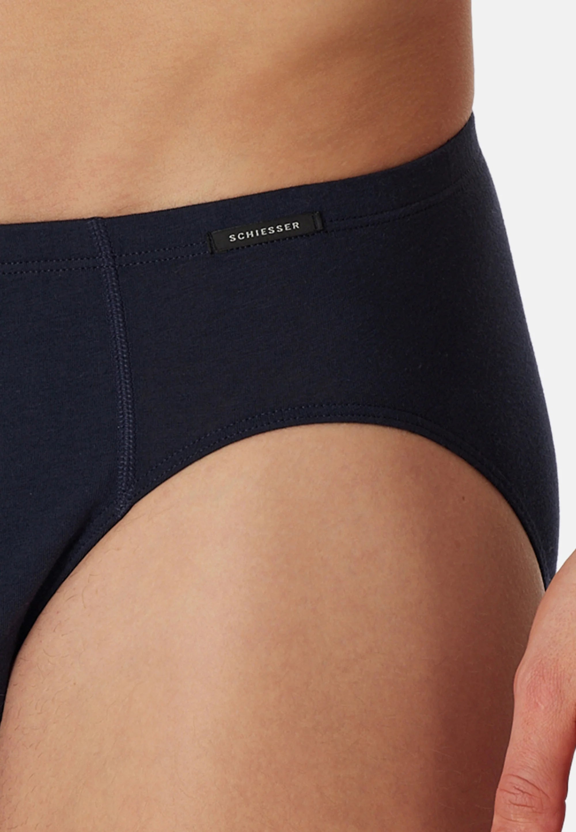 Schiesser Baumwoll-Stretch-Slips im 9er-Pack – Dunkelblau
