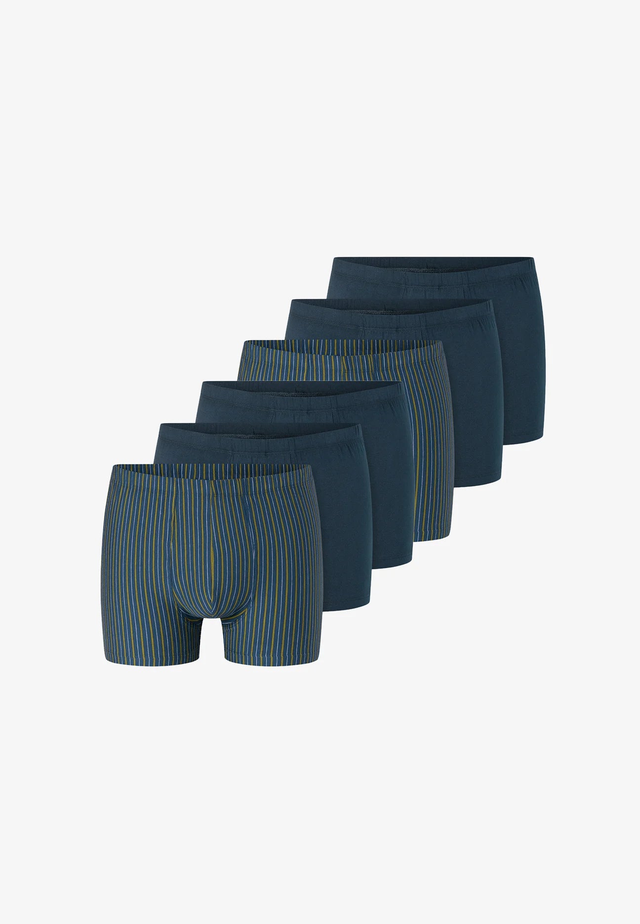 Schiesser 95 5 Essentials Cotton Trunks 6 Pack – tmavě modrá, zelená