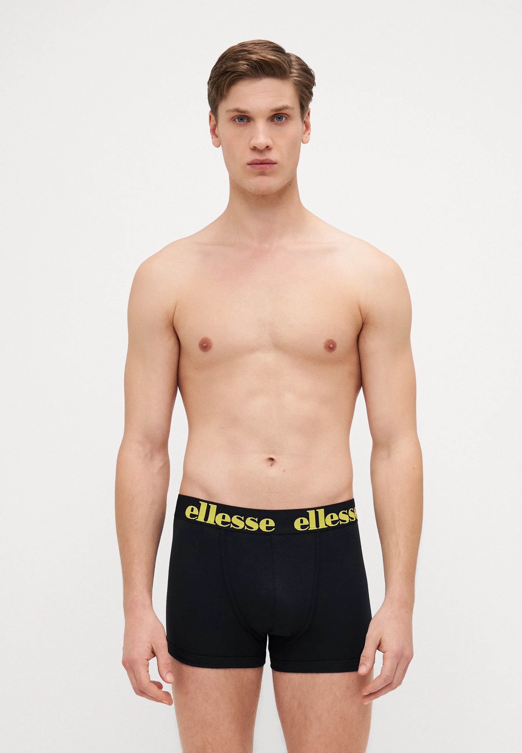 Lot de 5 boxers Ellesse Nurra – Noir avec ceinture multicolore