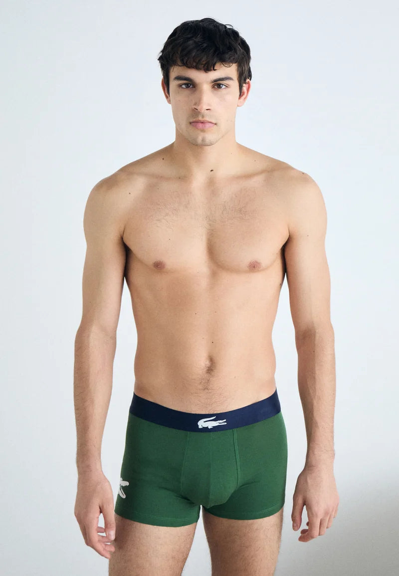 Lacoste Court Classic Stretch Trunks 3 Pack – Thyme, Navy Blue, White