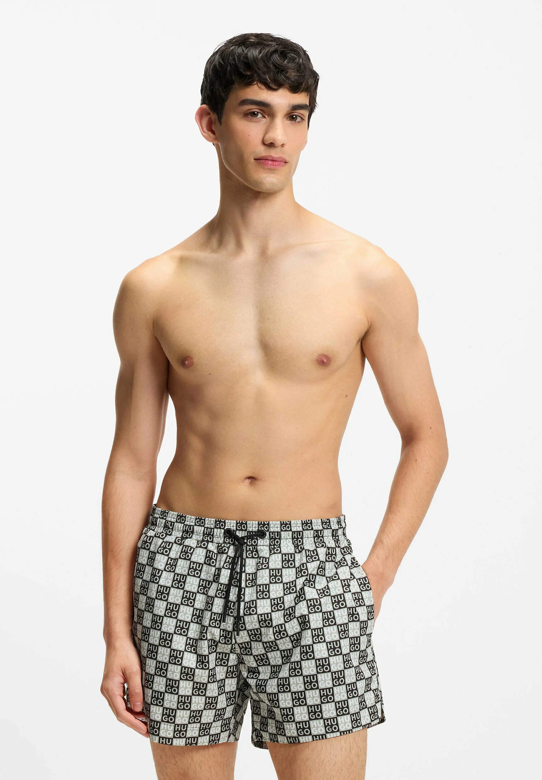 Short de bain HUGO Aaron Swim - Vert foncé Six