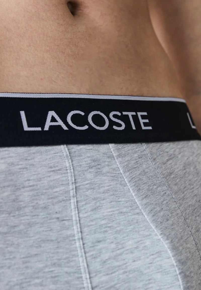 Lacoste Classic Stretch Trunks 3 Pack – Heather Grey