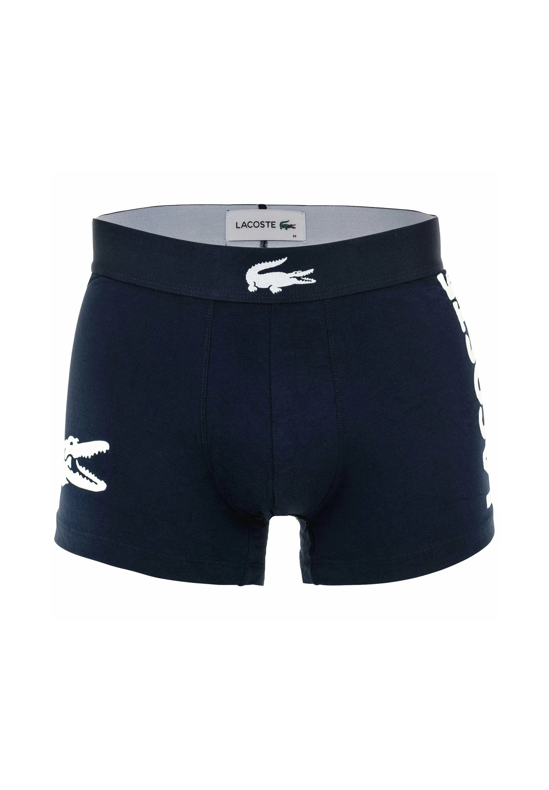 Lacoste 6 Pack Big Croc Print Stretch Trunks – Dark Blue, Grey, Green, White