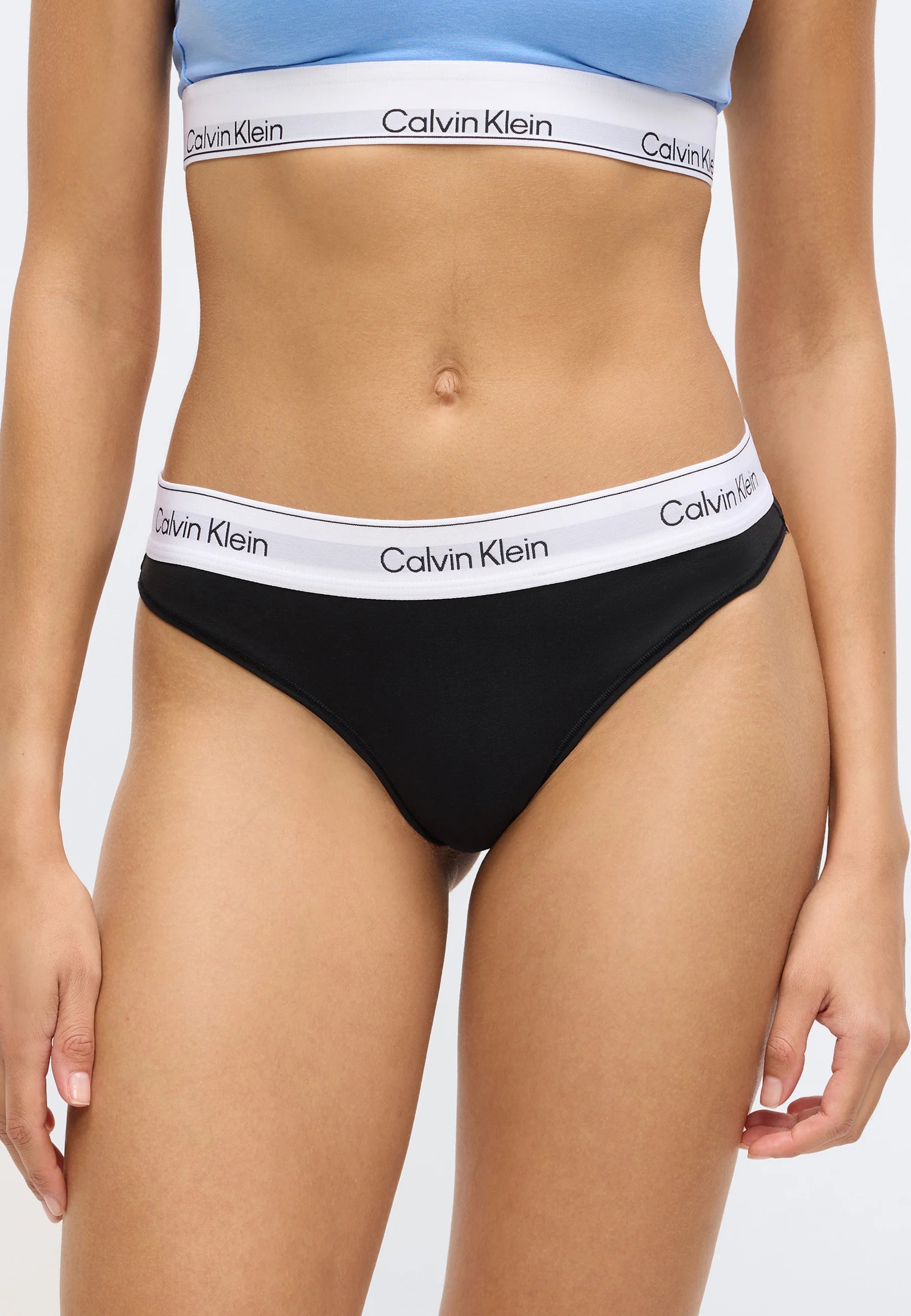 Calvin Klein 2-Pack Thongs – Black, Blue Tulip