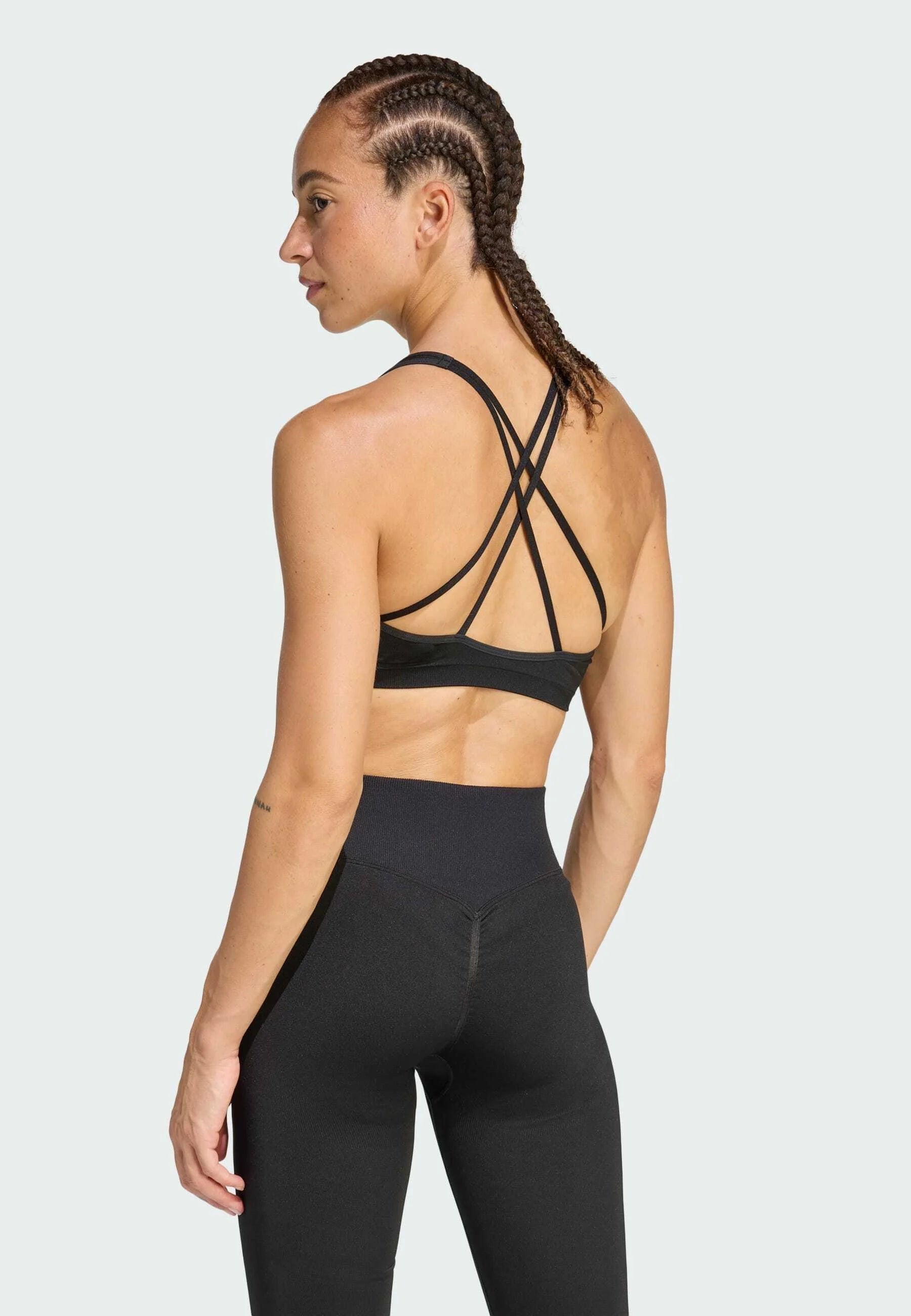 Adidas Performance WE Scrun LS Light Support Sports Bra – Black