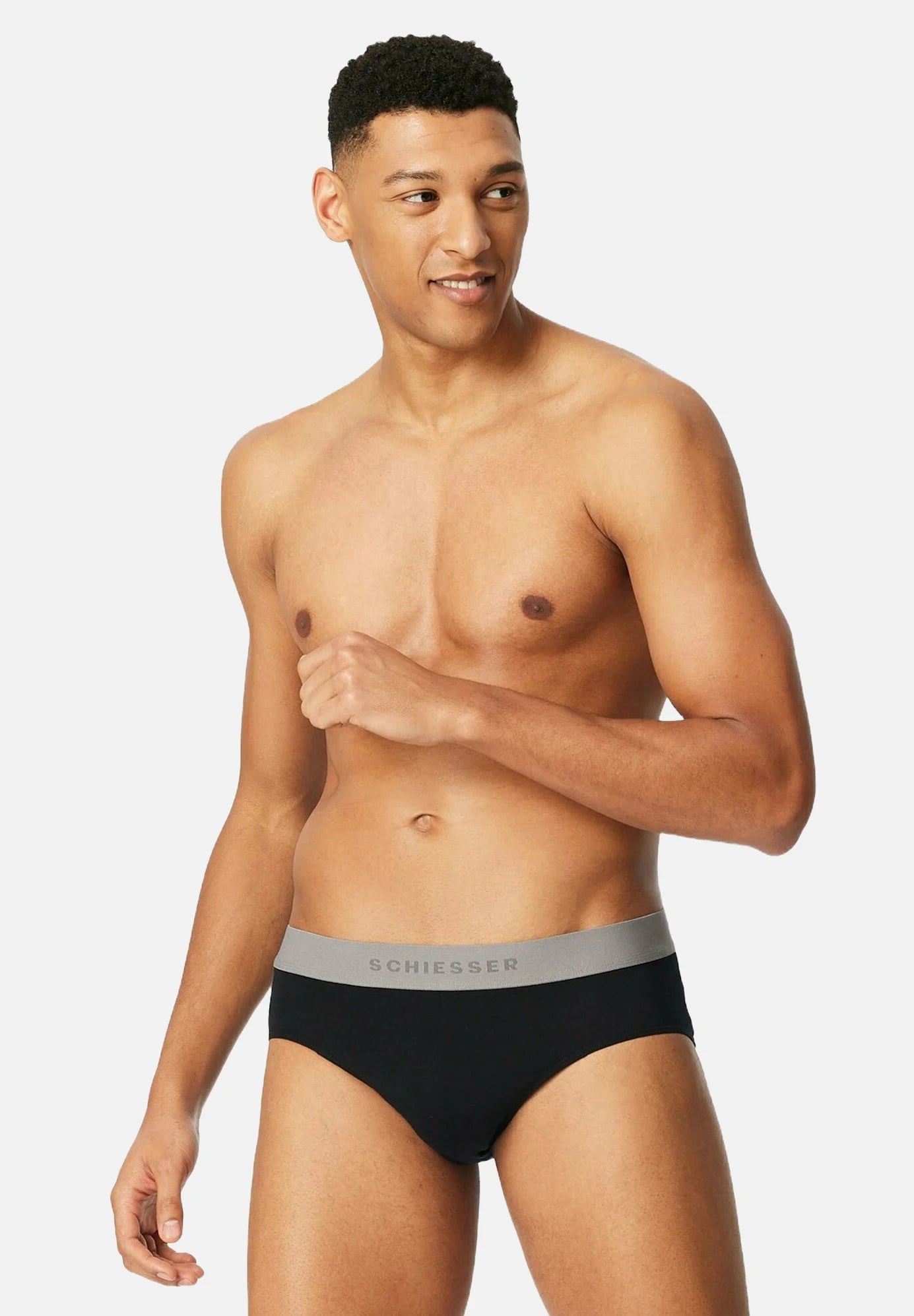 Slip Schiesser Essential in cotone – Nero, Grigio, Blu