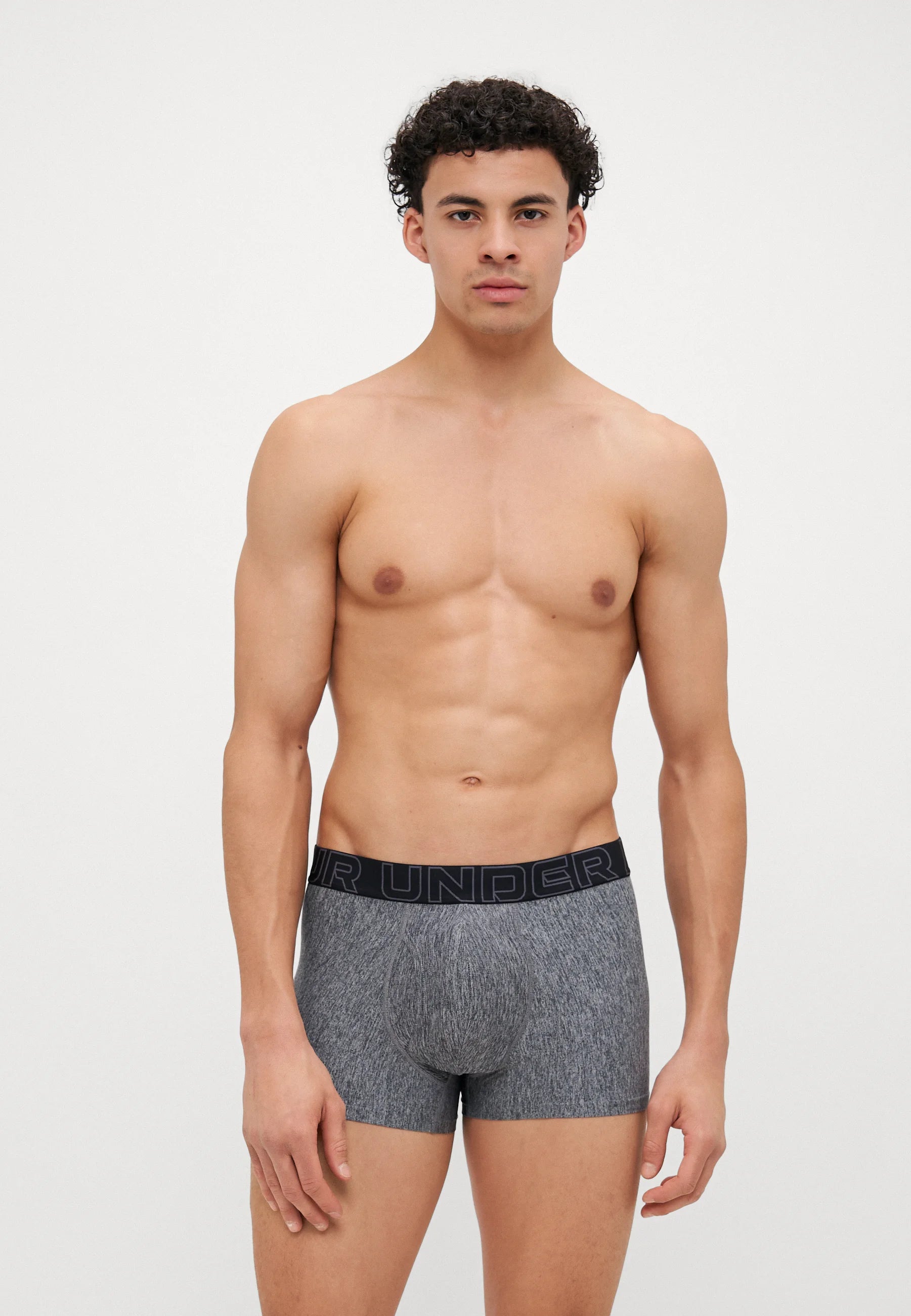 Under Armour Performance Tech Trunks – 3 Pack – Black, Castlerock Heather