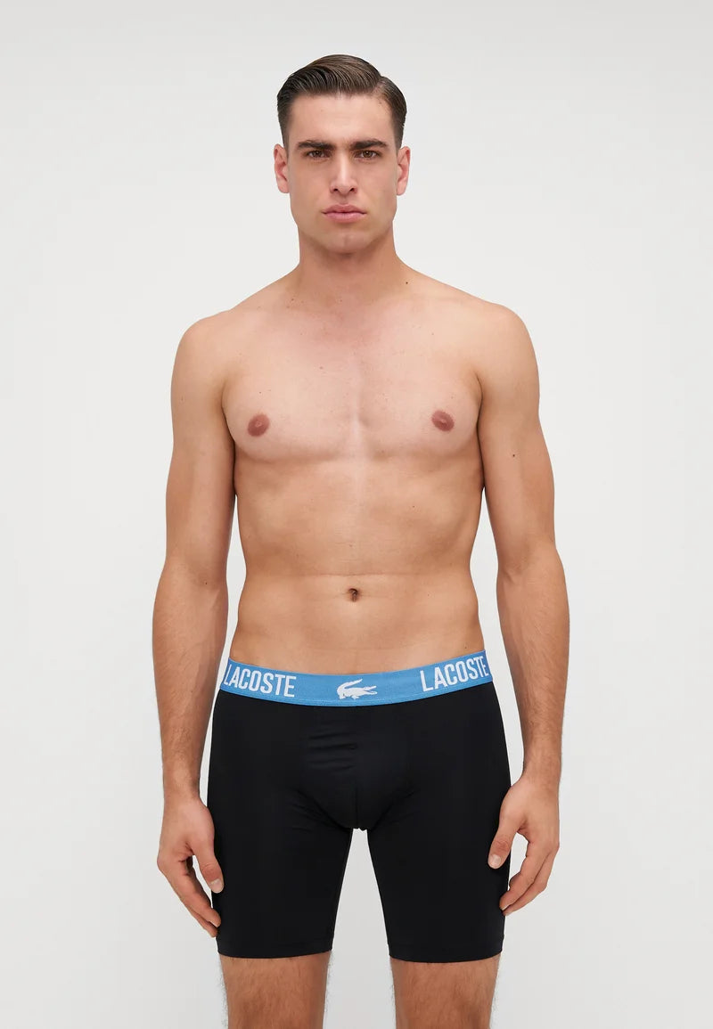 Lacoste Sport Performance Unterwäsche 3er-Pack Stretch-Unterhosen – Schwarz, Grün, Grau