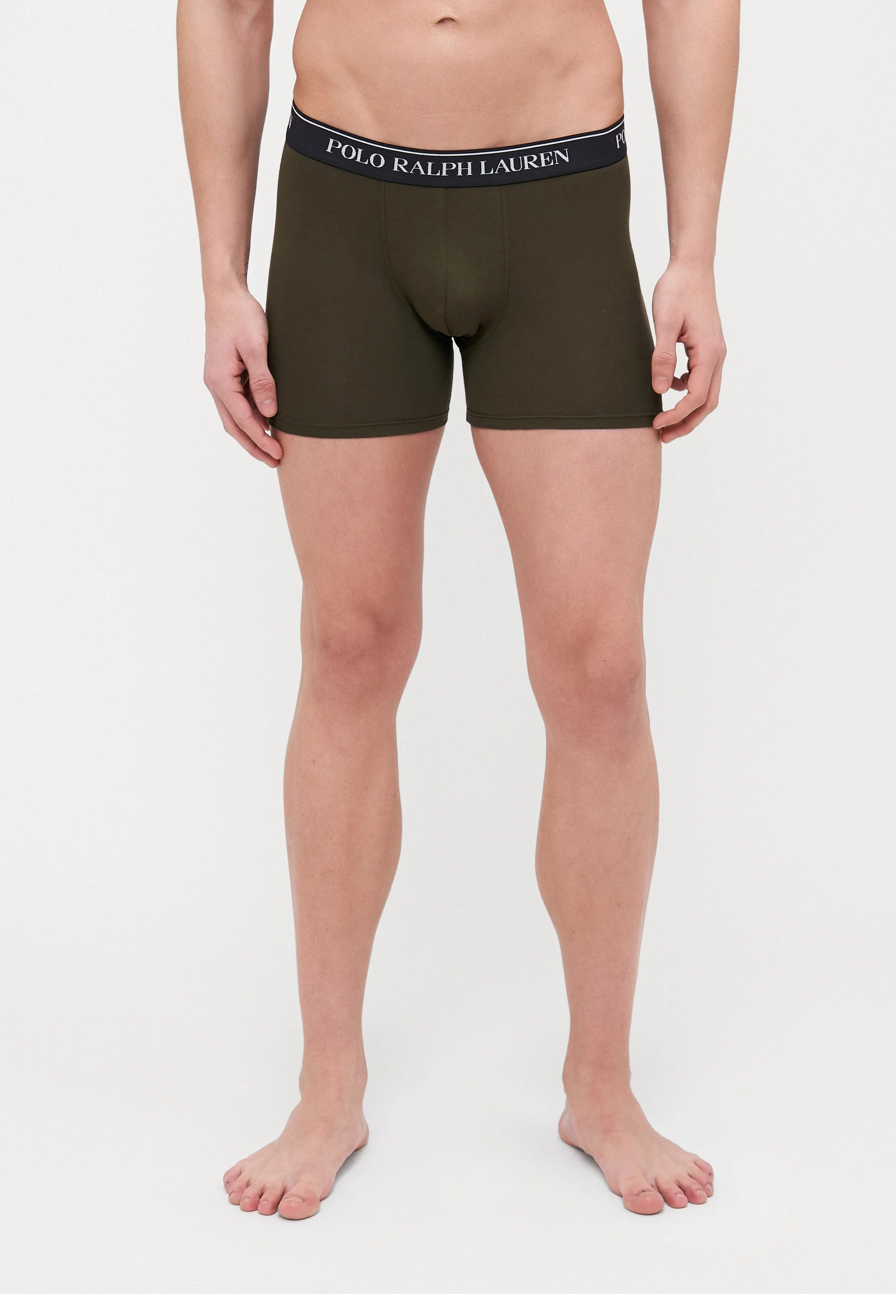 Polo Ralph Lauren Cotton Stretch Boxer Briefs – 3 Pack – Black, Dark Grey Heather, Armadillo