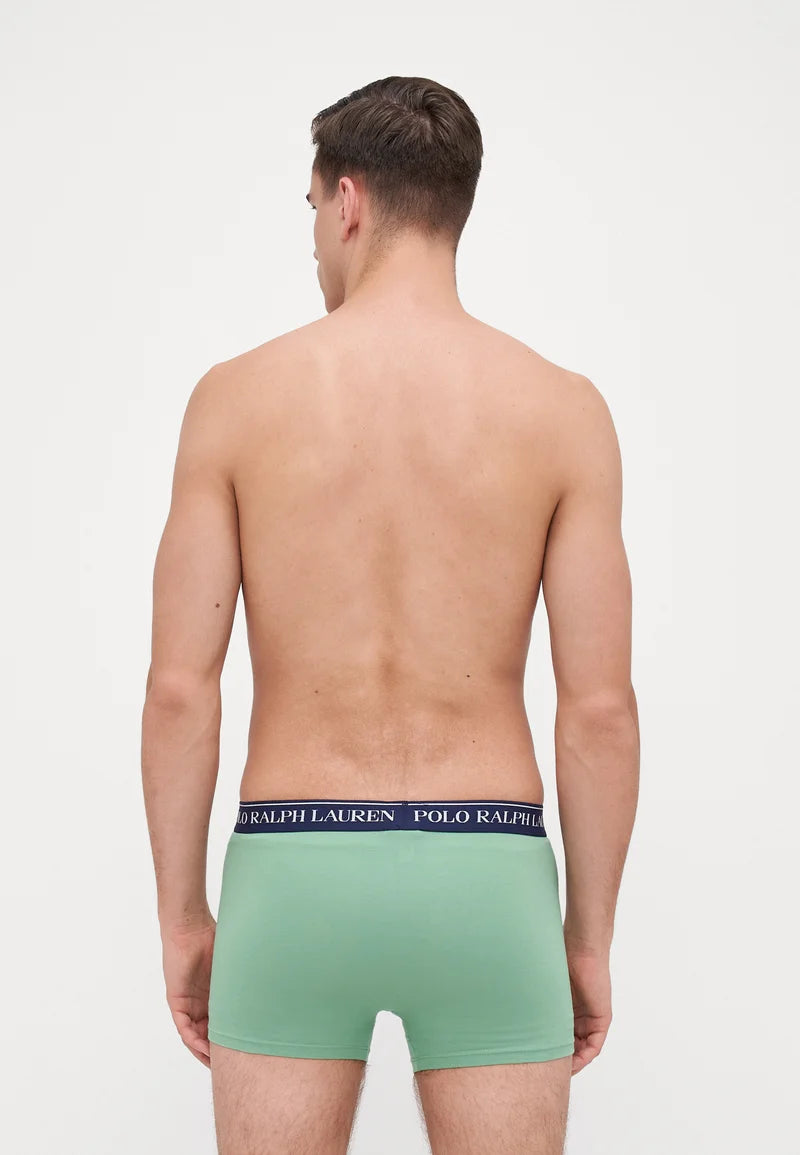 Boxer Polo Ralph Lauren in cotone elasticizzato – Confezione da 5 – Blu scuro, Blu, Lilla, Bianco