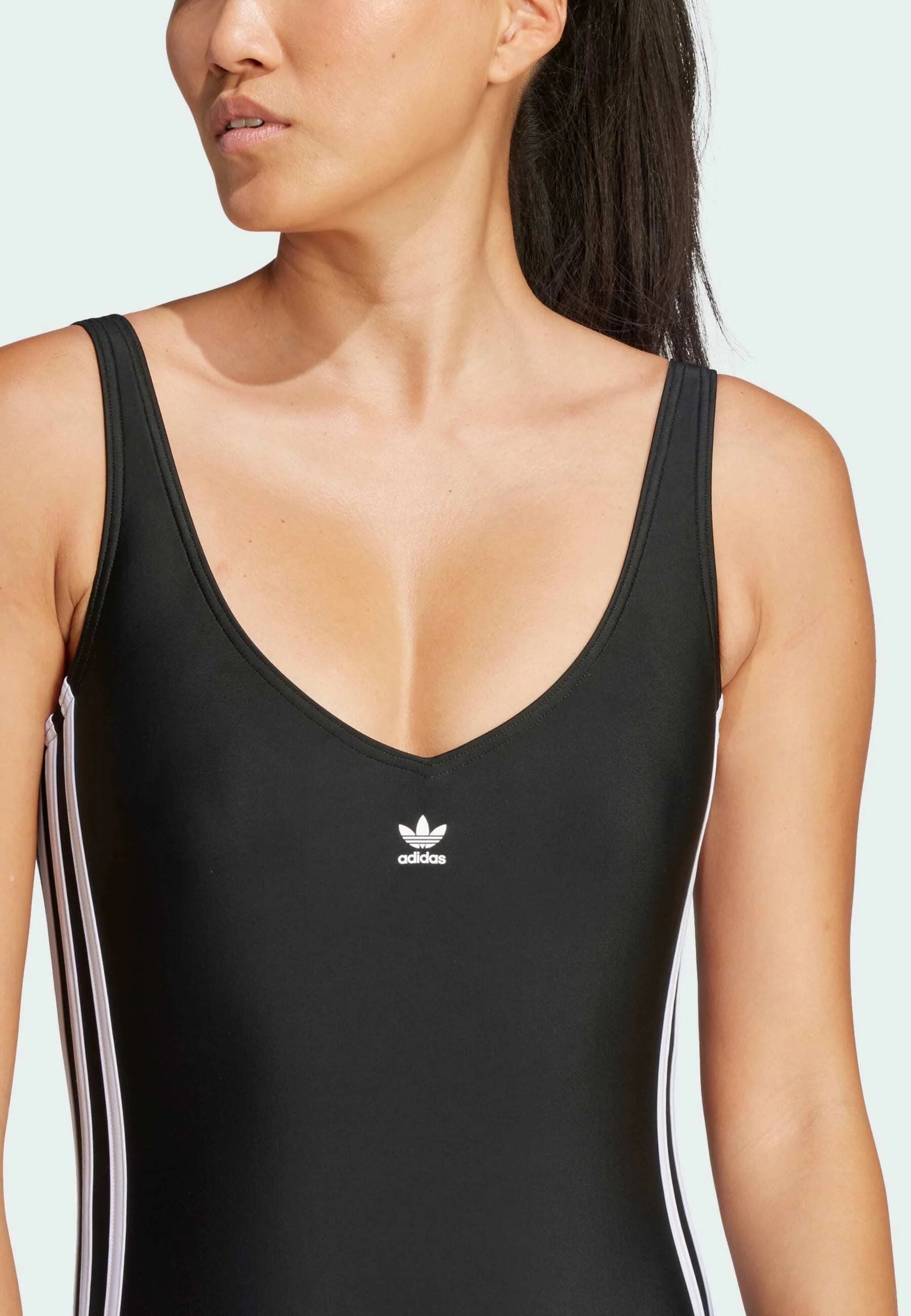 Adidas Adicolor 3-Streifen Einteiliger Badeanzug – Schwarz