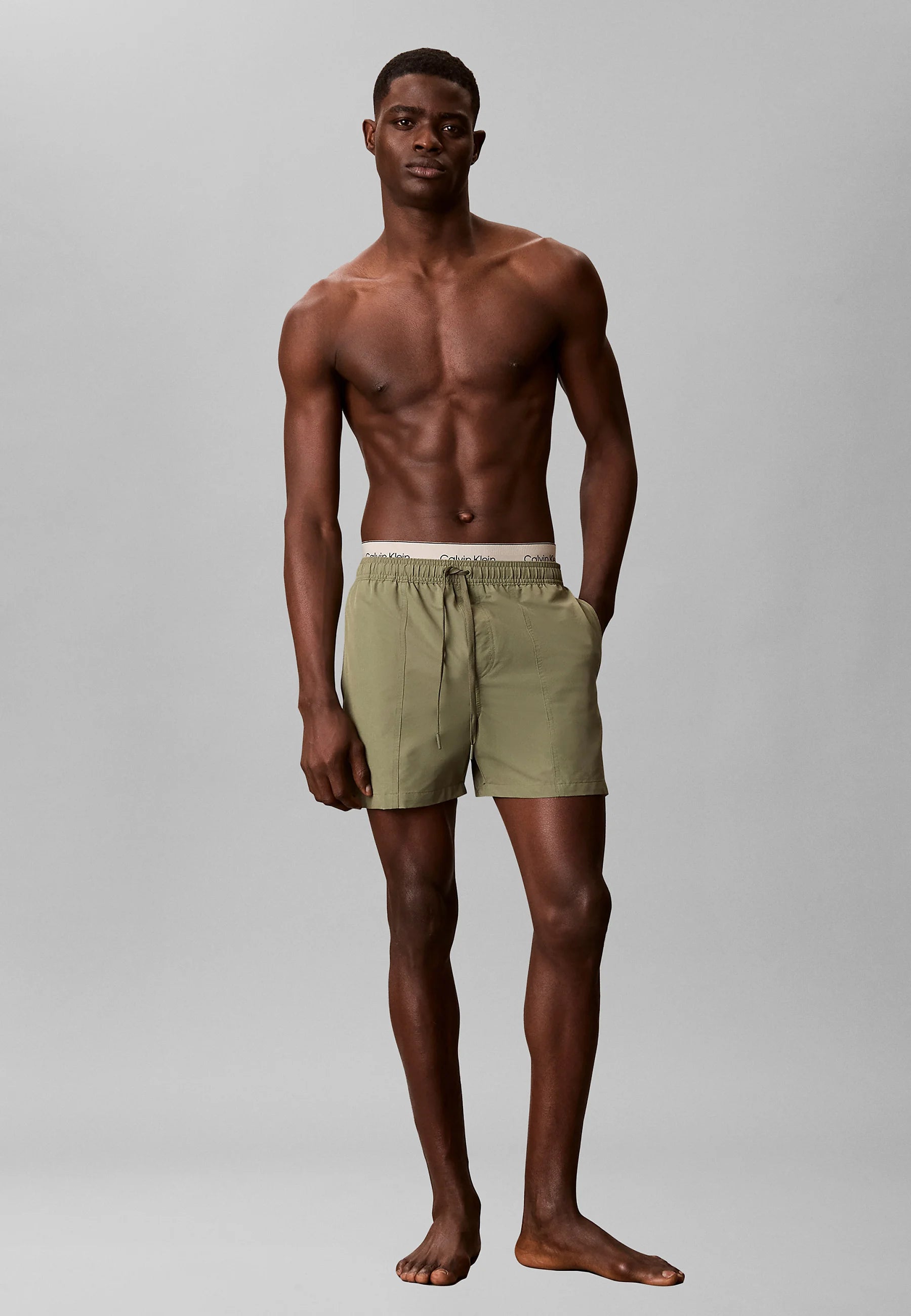 Plavkové šortky Calvin Klein Icon – Deep Lichen Green