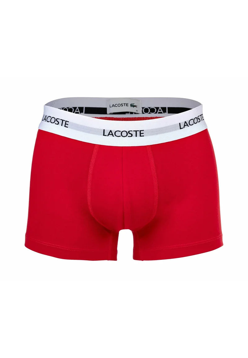Boxer Lacoste elasticizzati con logo, confezione da 6: blu scuro, bianco, rosso