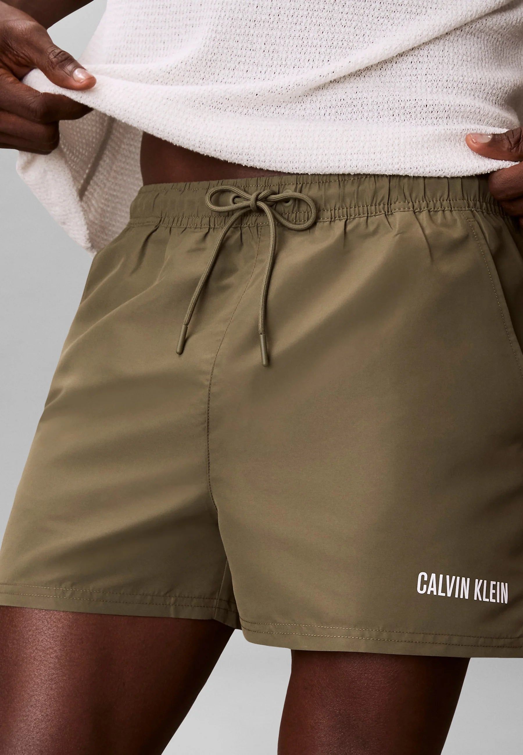Calvin Klein Drawstring Swim Shorts – Brush Green