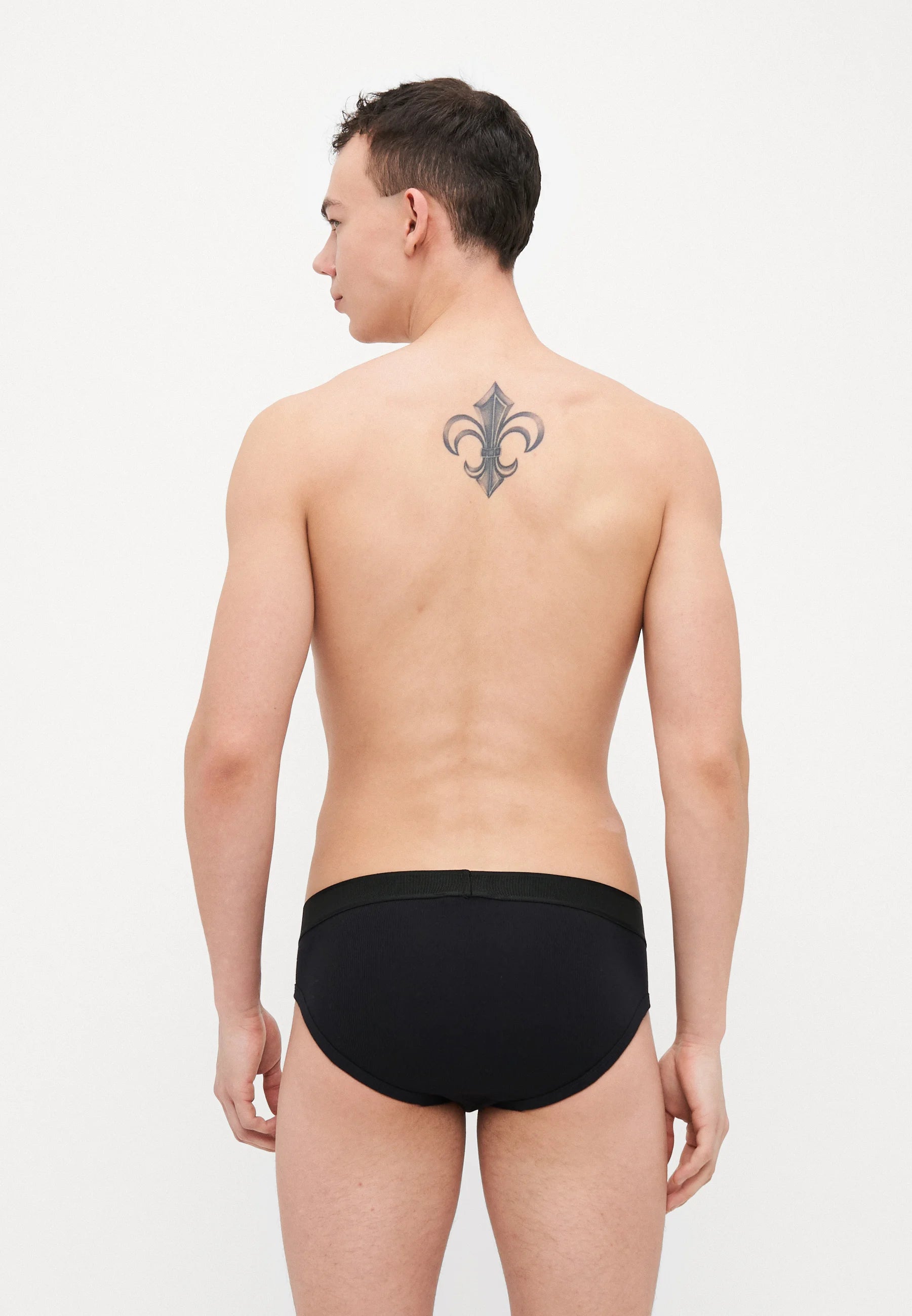 Versace Baumwoll-Stretch-Ripp-Slip – Schwarz